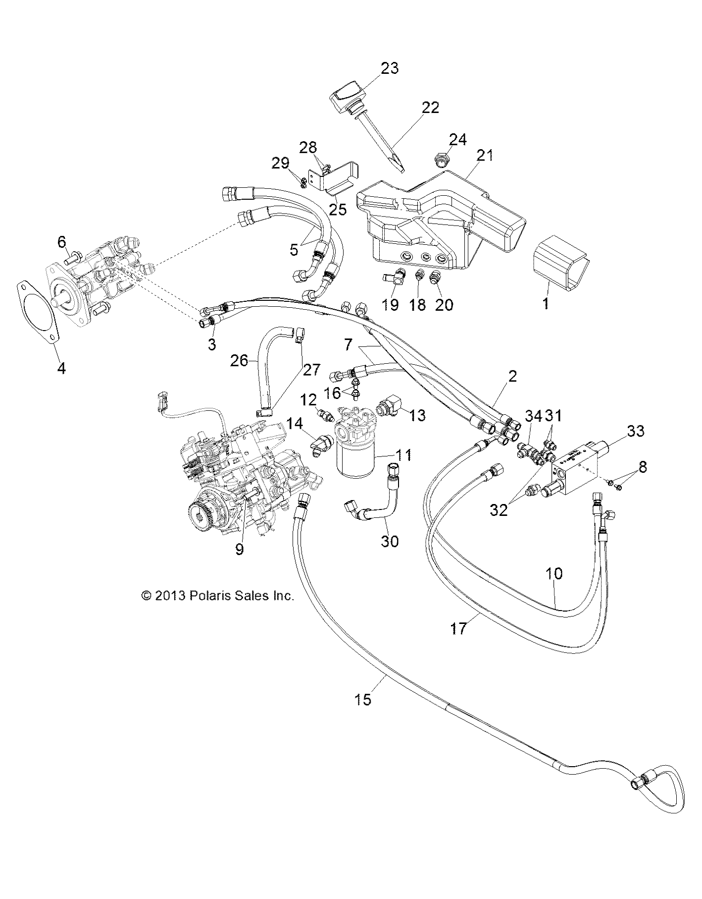 DRIVE TRAIN, HYDROSTAT MOUNTING AND LINES - R141D9JDA/2D9JDA (49BRUTUSHYDROSTAT13)