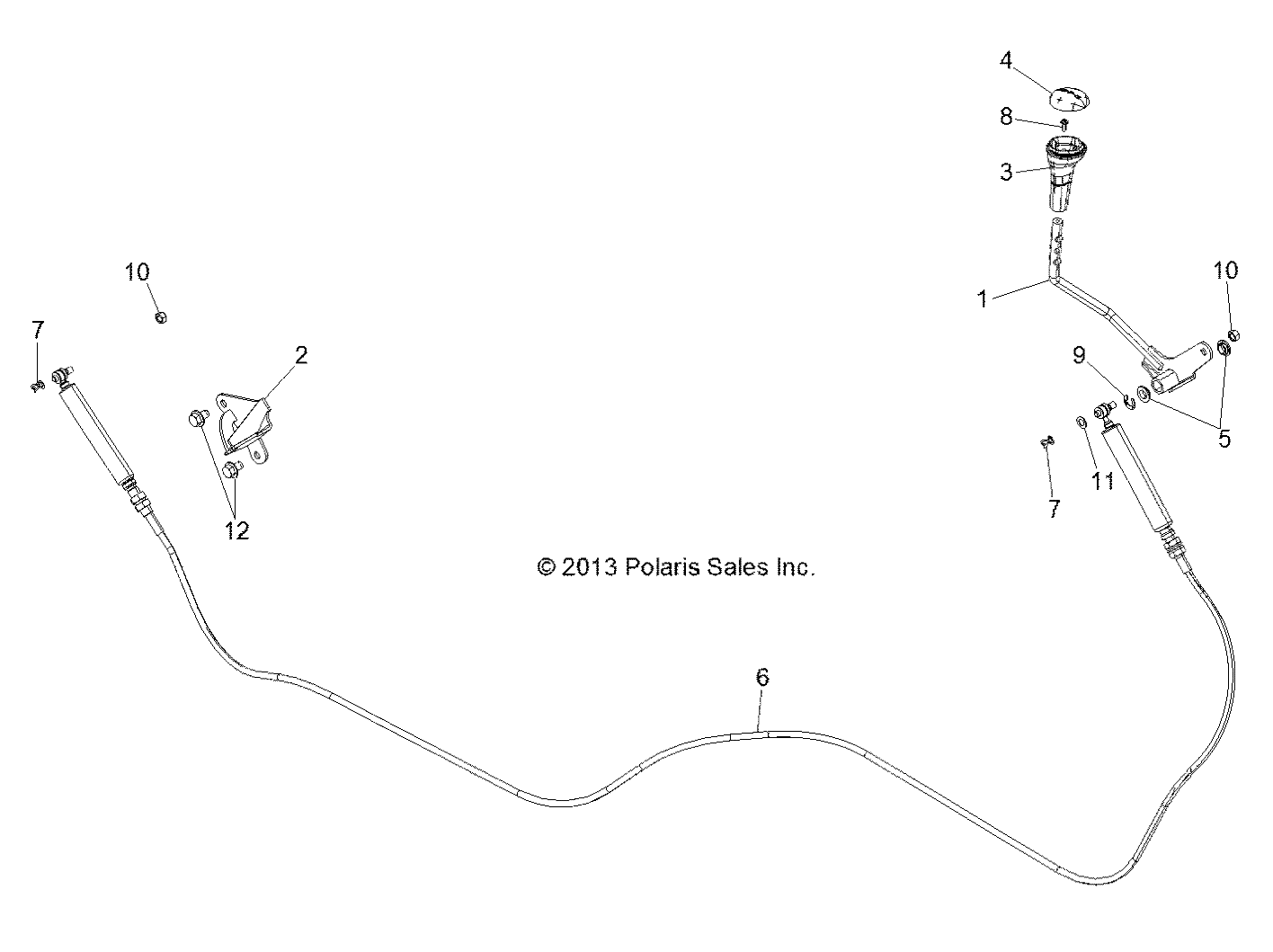 DRIVE TRAIN, SHIFT LEVER AND CABLE - R151DPD1AA/2D (49BRUTUSLEVER13)