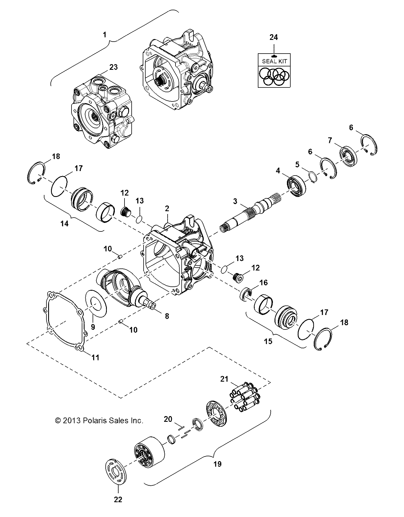 HYDRAULICS, PUMP, MAIN HOUSING - R151DPD1AA/2D (49BRUTUSPUMPHYDMN13)