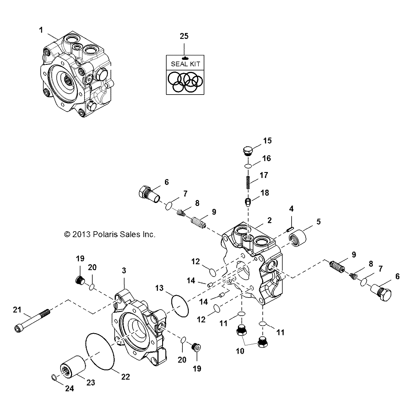 HYDRAULICS, PUMP, VALVE HOUSING - R141D9JDA/2D9JDA (49BRUTUSPUMPVALVE13)