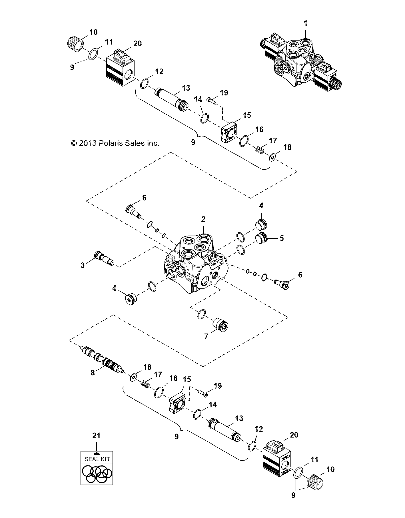 HYDRAULICS, AUXILIARY VALVE - R151DPD1AA/2D (49BRUTUSVALVEAUX13)