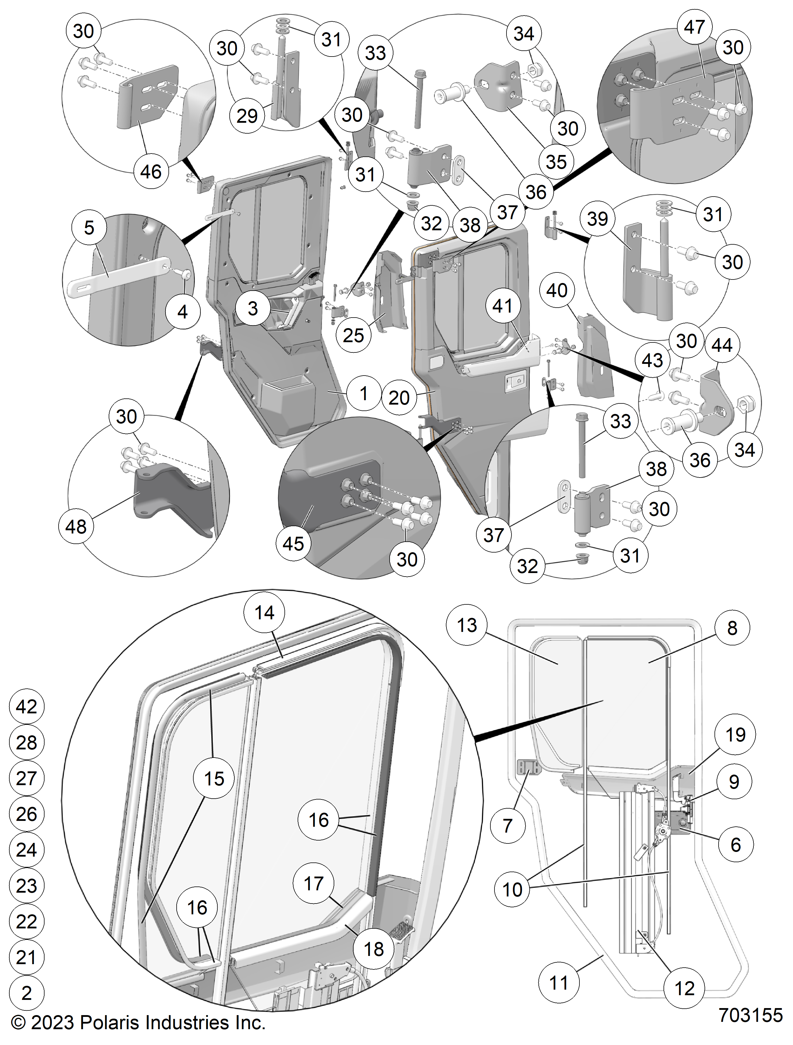 BODY, DOOR, REAR, POLY CRANK - D24P4VD4B4/YD4B4 (703155)