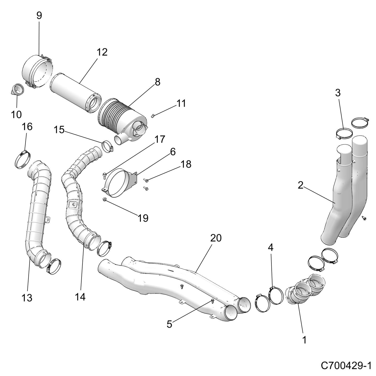 ENGINE, AIR INTAKE, FRONT - D21BBP99A4/B4/FP99A4 (C700429-1)