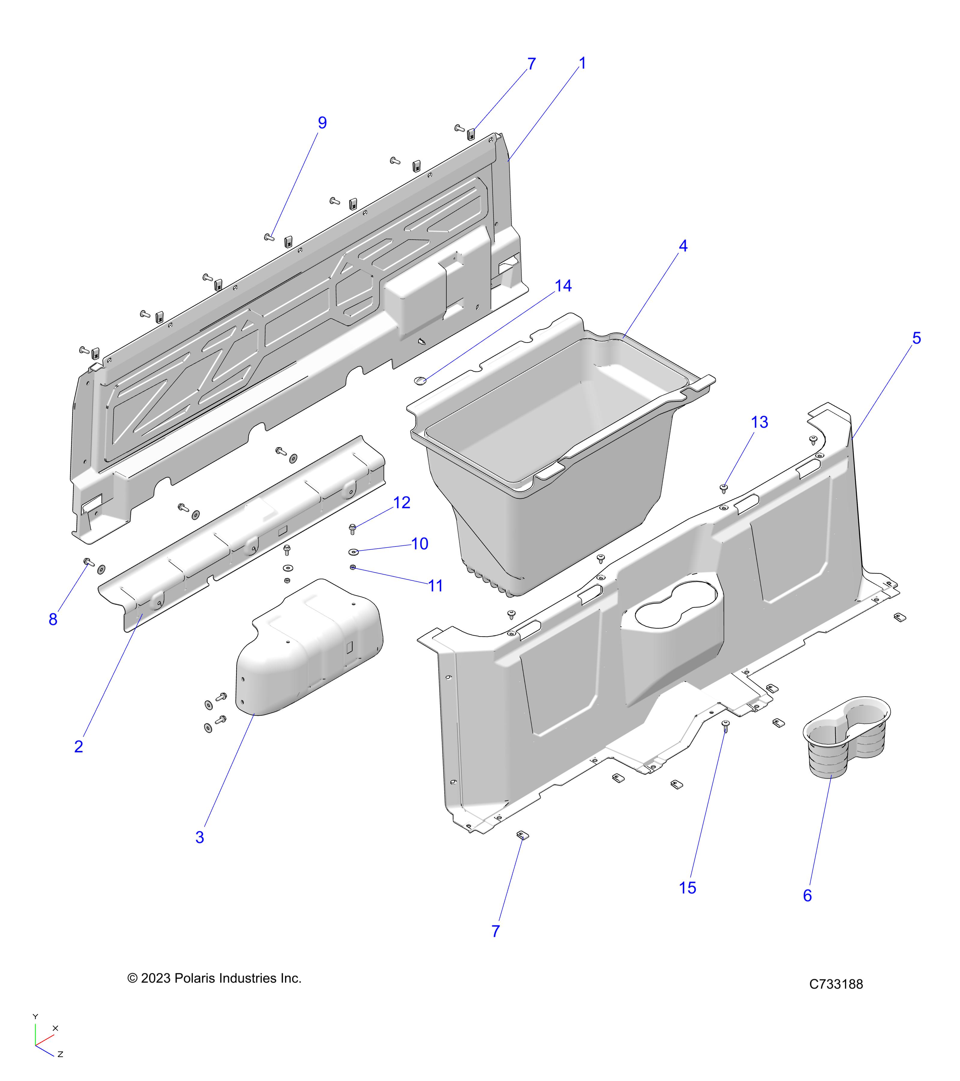 BODY, FLOOR CLOSEOFFS and BIN - R25MAE57F1/C1/G1/G9 (C733188)