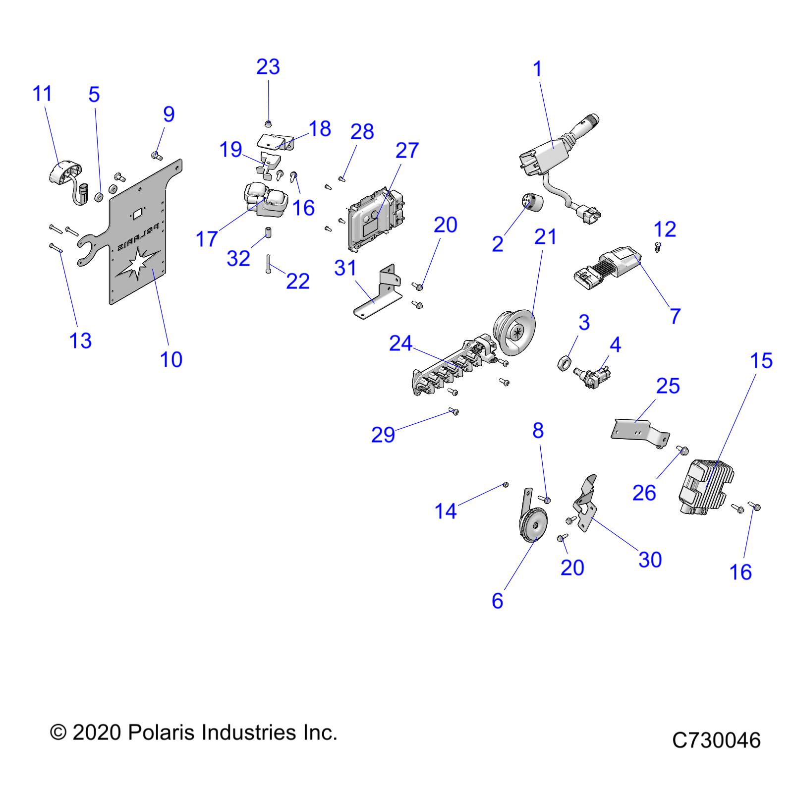 ELECTRICAL, WIRE HARNESS COMPONENTS, AND LICENSE PLATE - R21RRE99JA (C730046)