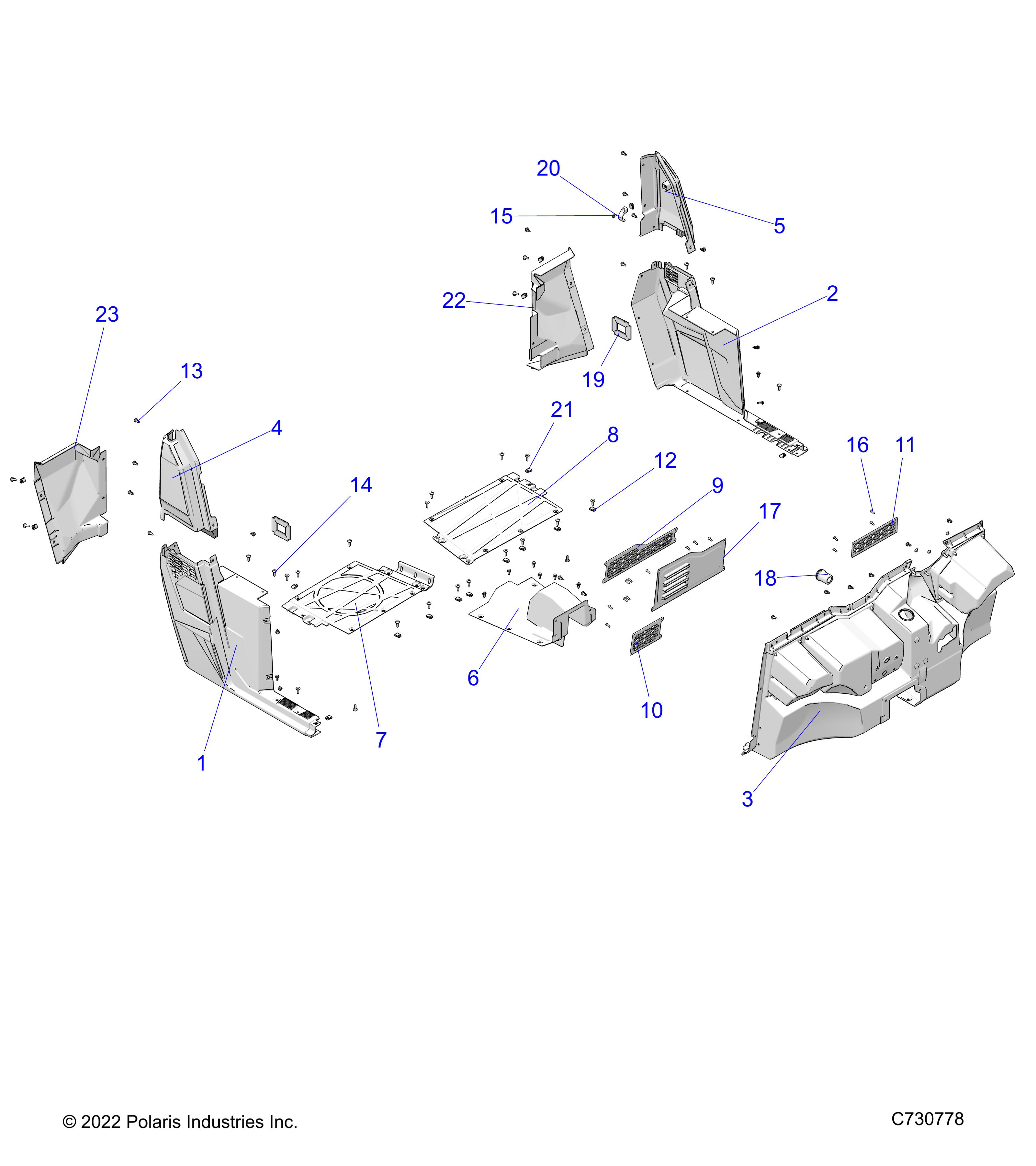 BODY, FLOOR and ROCKERS - R23MAU57B4/B9 (C730778)