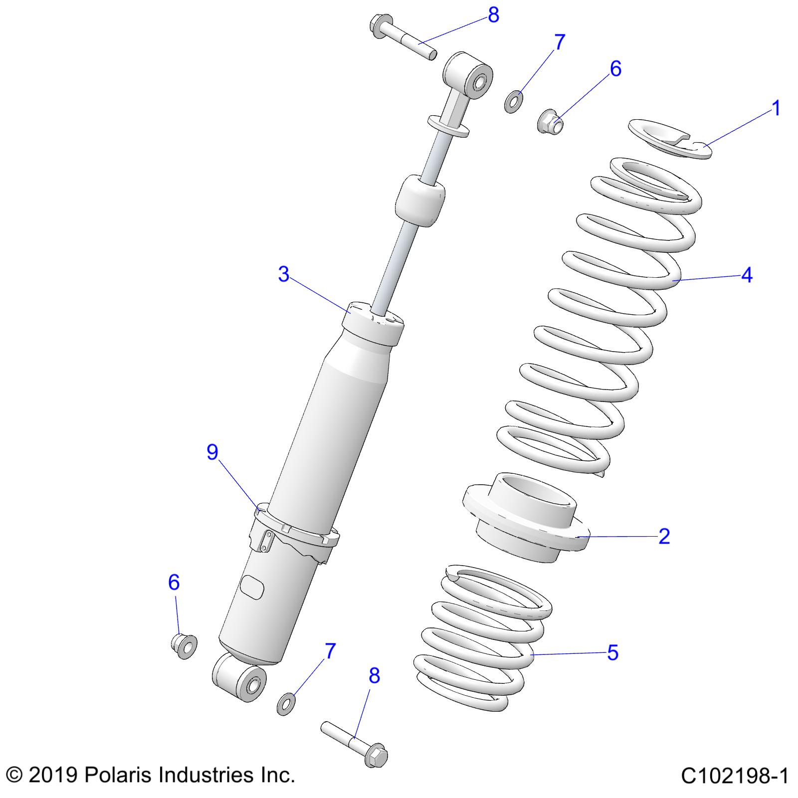 SUSPENSION, SHOCK, REAR - A25SGE95PT (C102198-1)