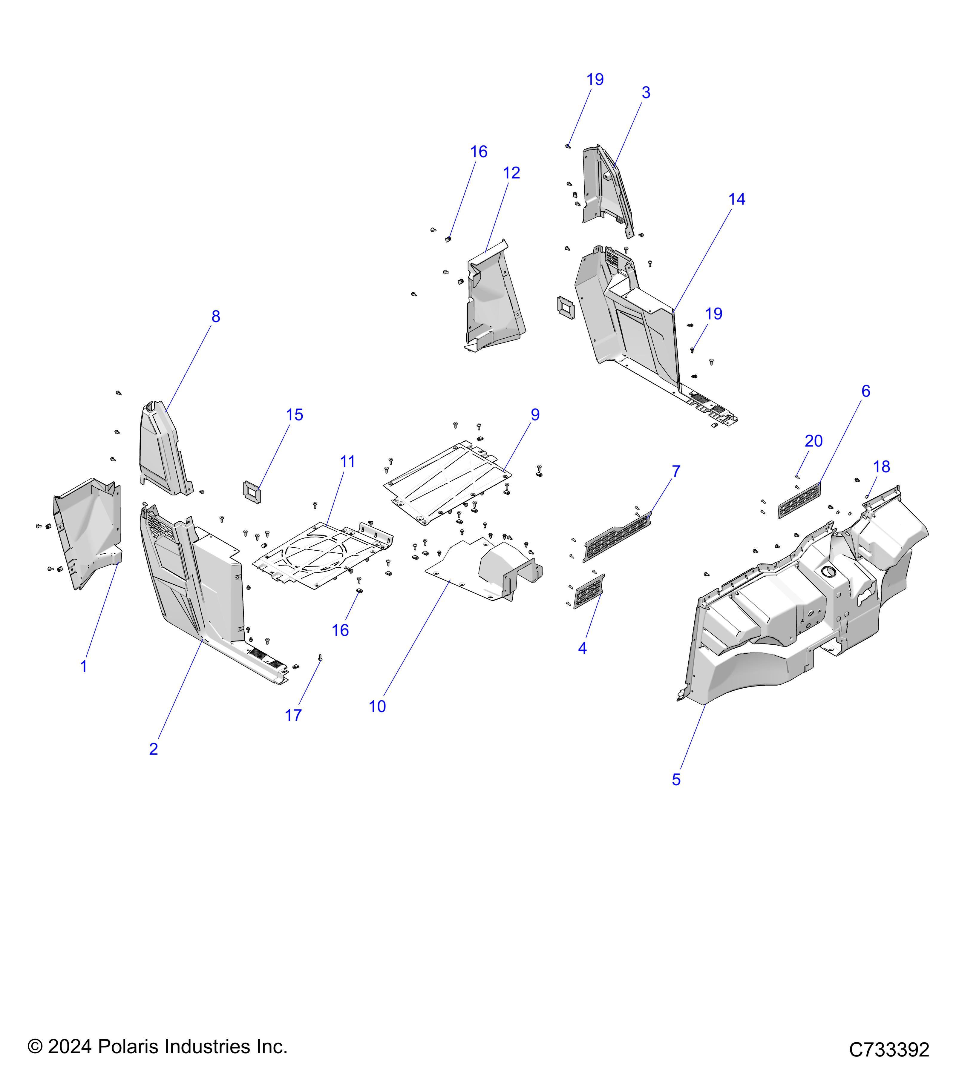 BODY, FLOOR and ROCKERS - R25MAA57L1 (C733392)