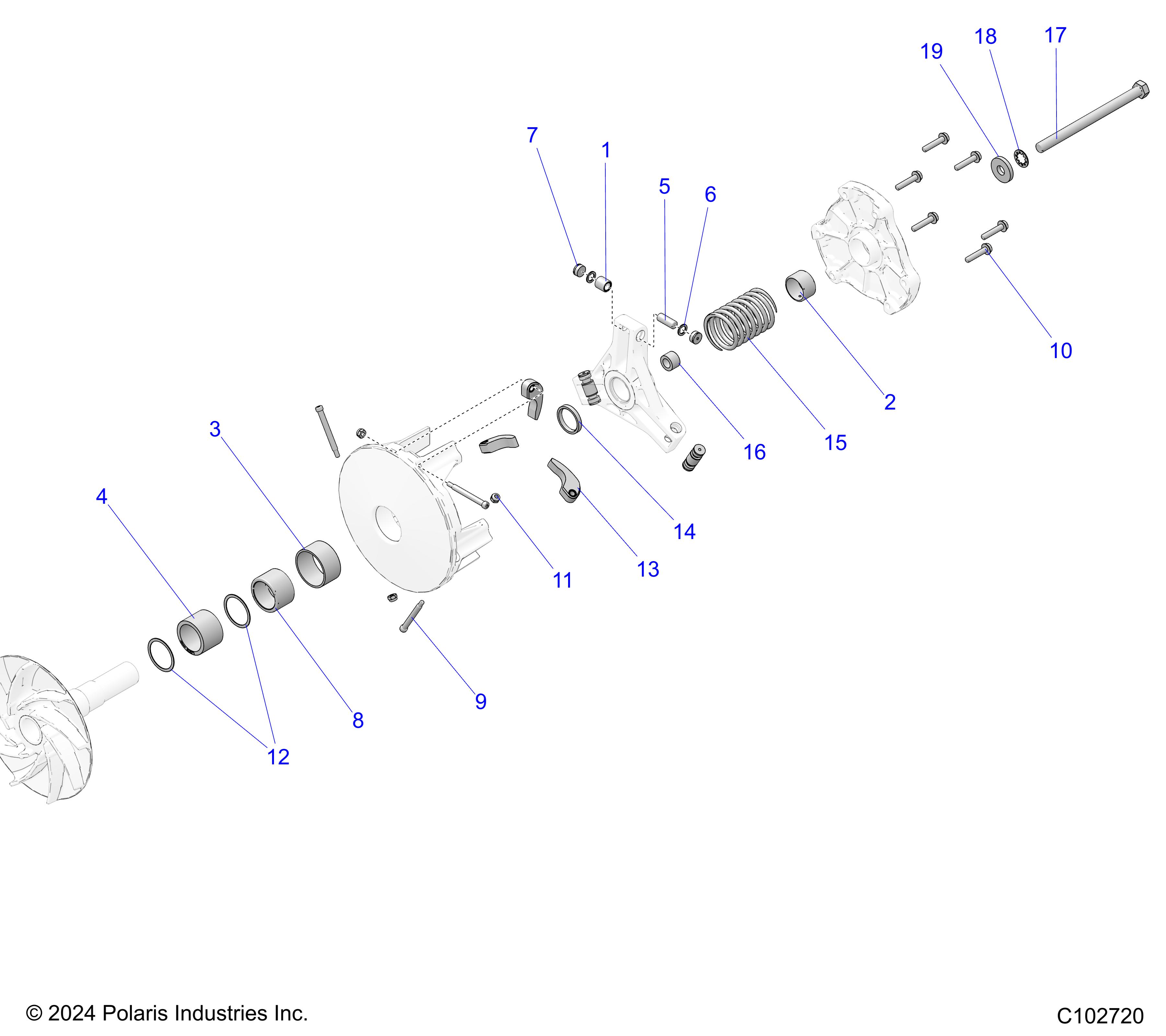 DRIVE TRAIN, PRIMARY CLUTCH - A25SLE95CF/FF (C102720)