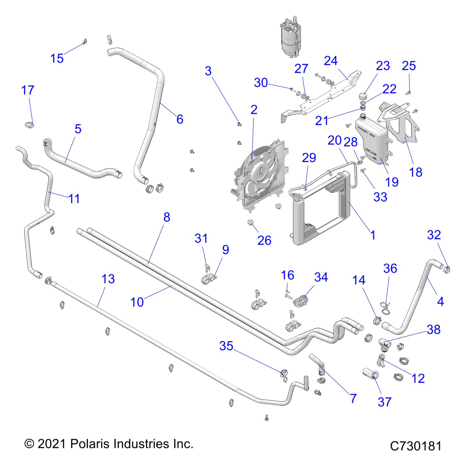 ENGINE, COOLING SYSTEM - D25M4G57B4/W57B4 (C730181)