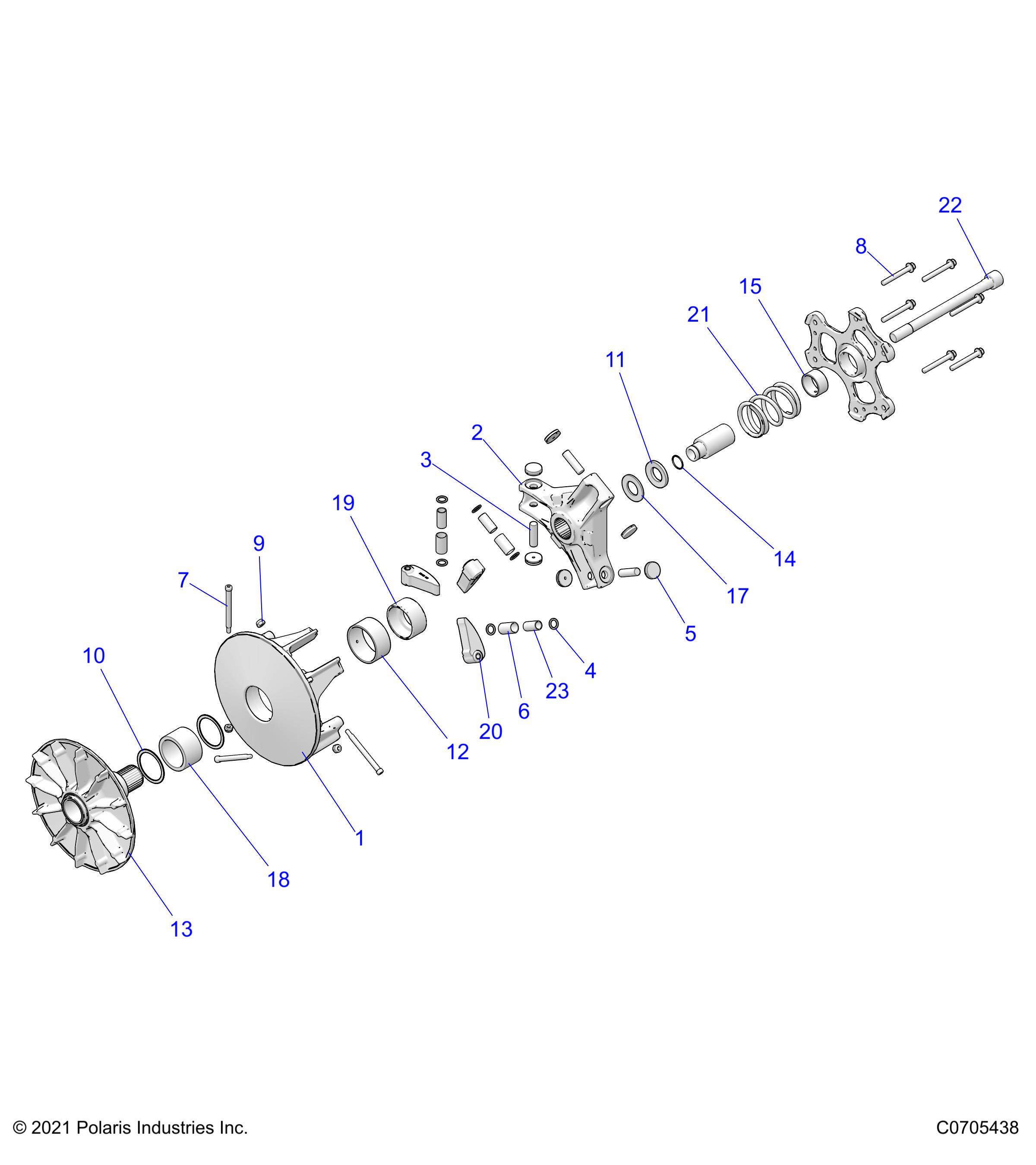 DRIVE TRAIN, PRIMARY CLUTCH - D24P4E99A4/B4/F99A4/V99A4/B4/Y99A4 (C0705438)