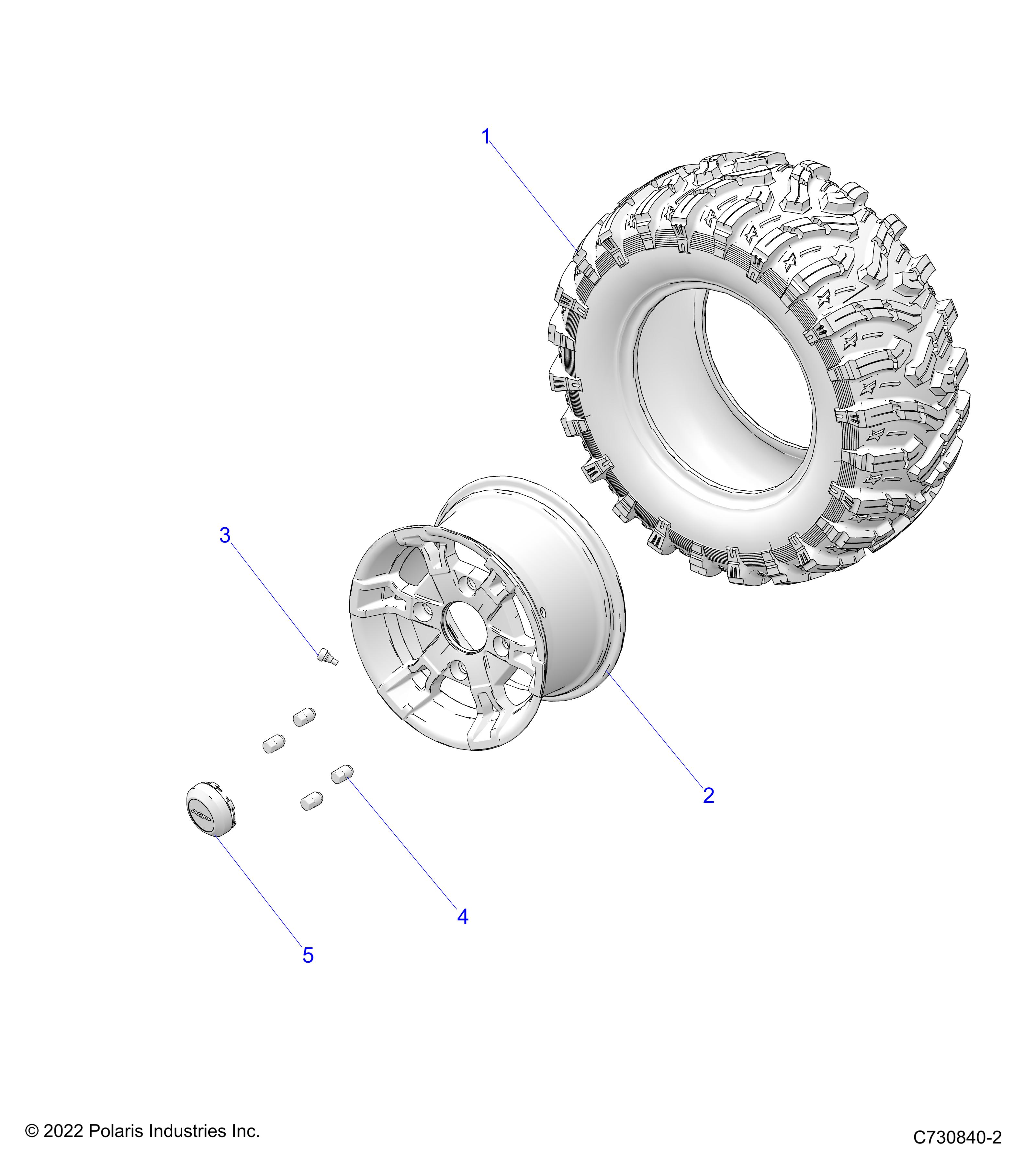 WHEELS, REAR - R25RRED4FA/DA/SD4CA/CK (C730840-2)