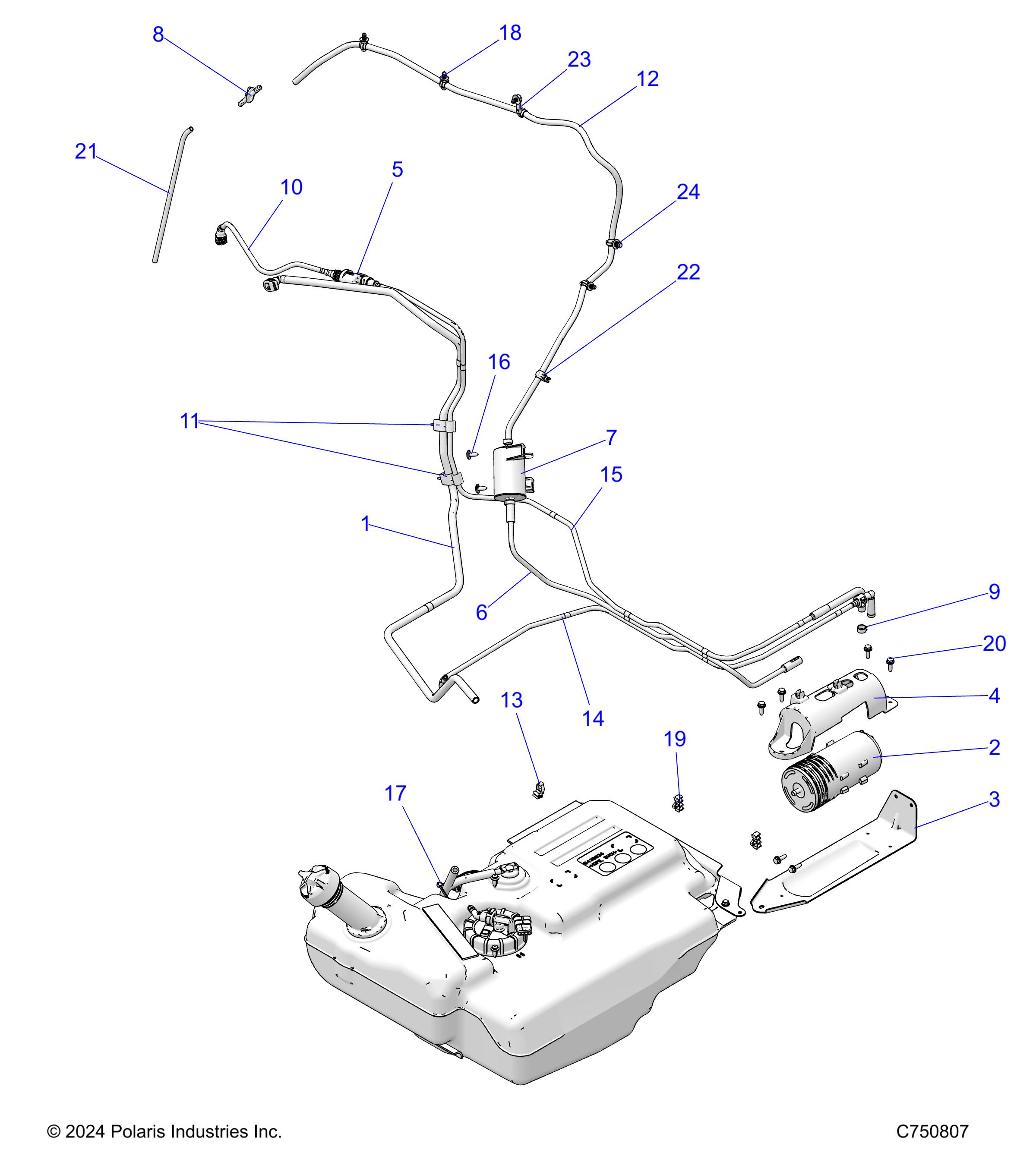 FUEL SYSTEM, LINES, EVAP - Z24NEF99BR/BM (C750807)