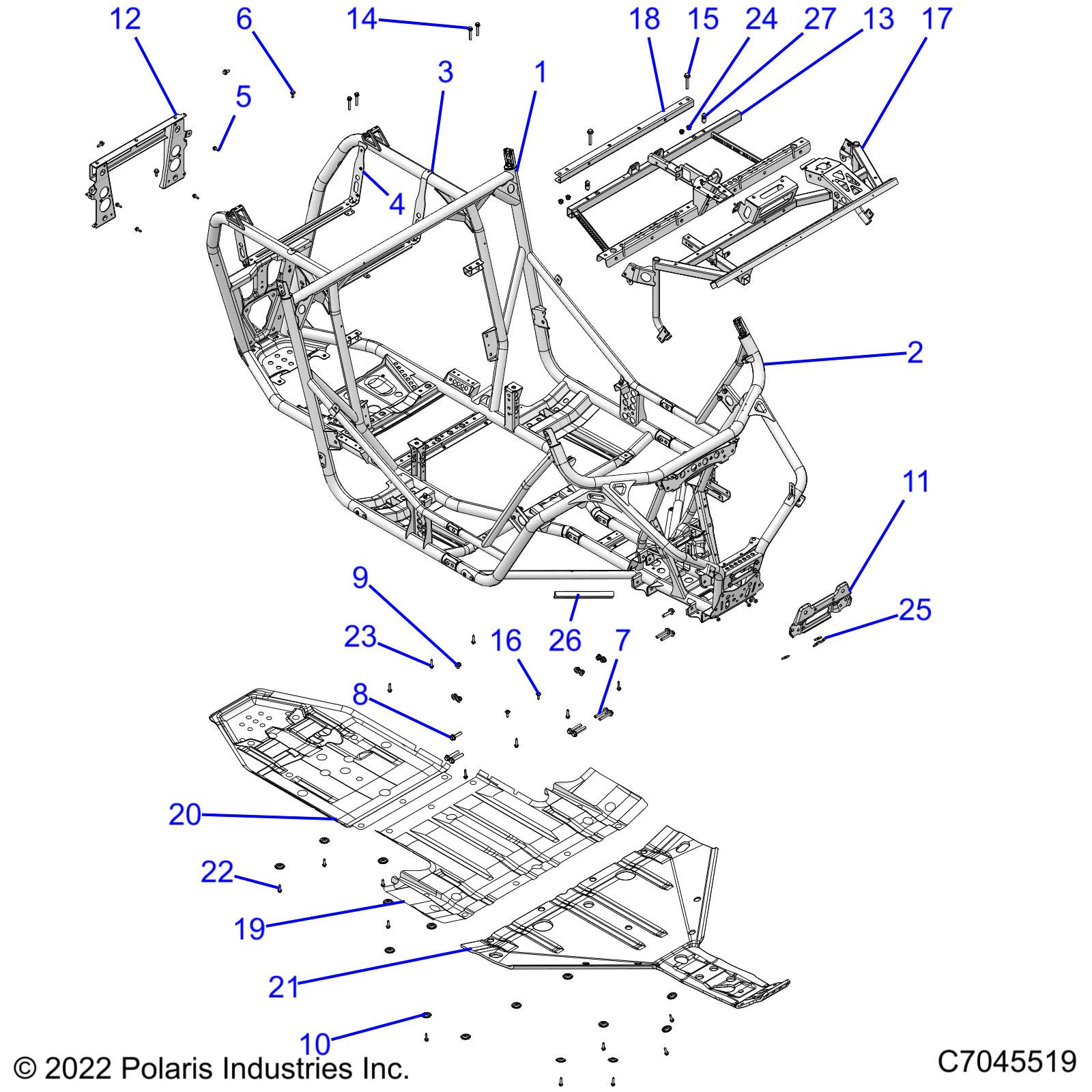 CHASSIS, MAIN FRAME AND SKID PLATES - Z22NAR99AF/BF (C700273)