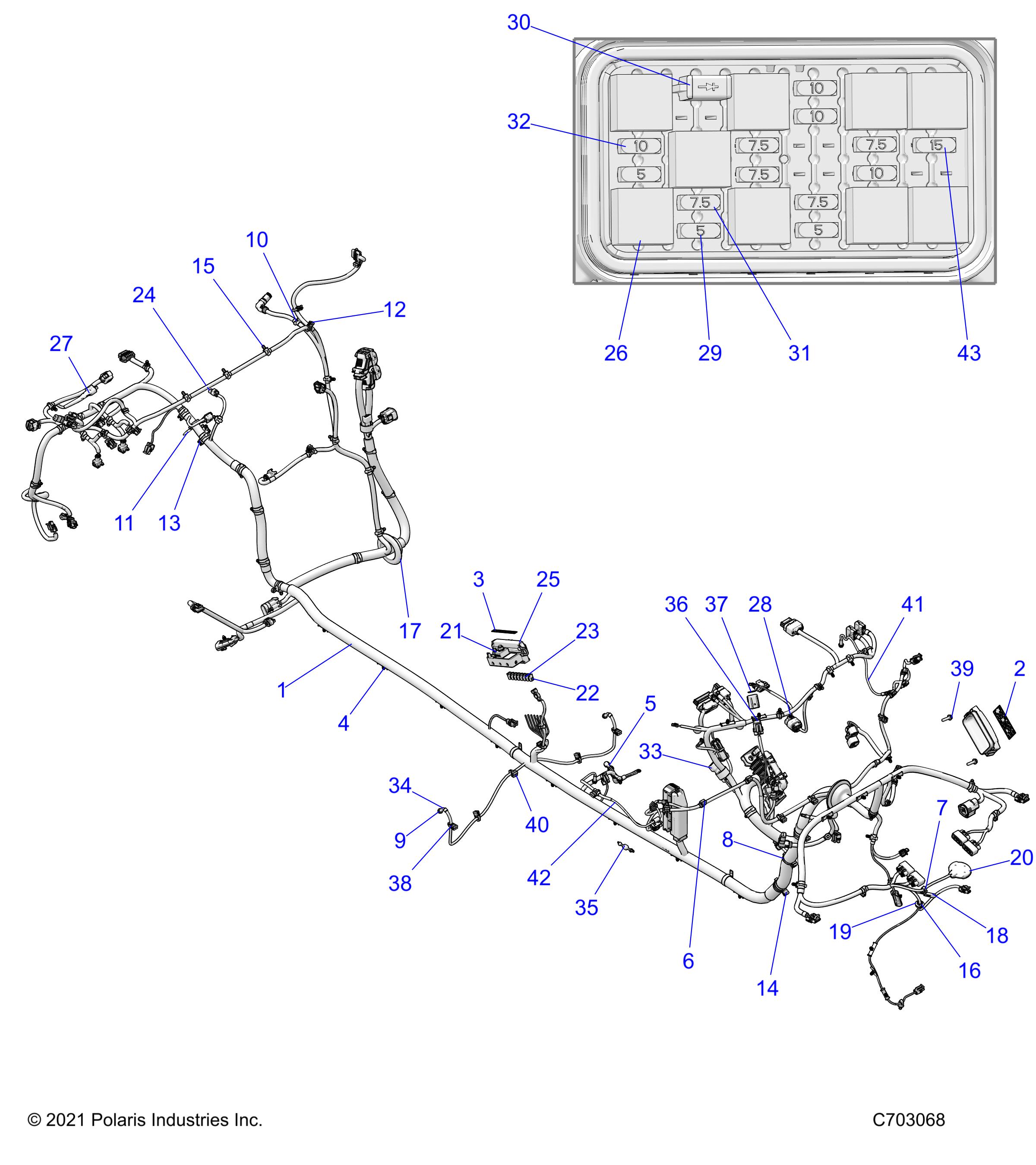 ELECTRICAL, WIRE HARNESS, CHASSIS - Z22M4U92AP/BP (C703068)