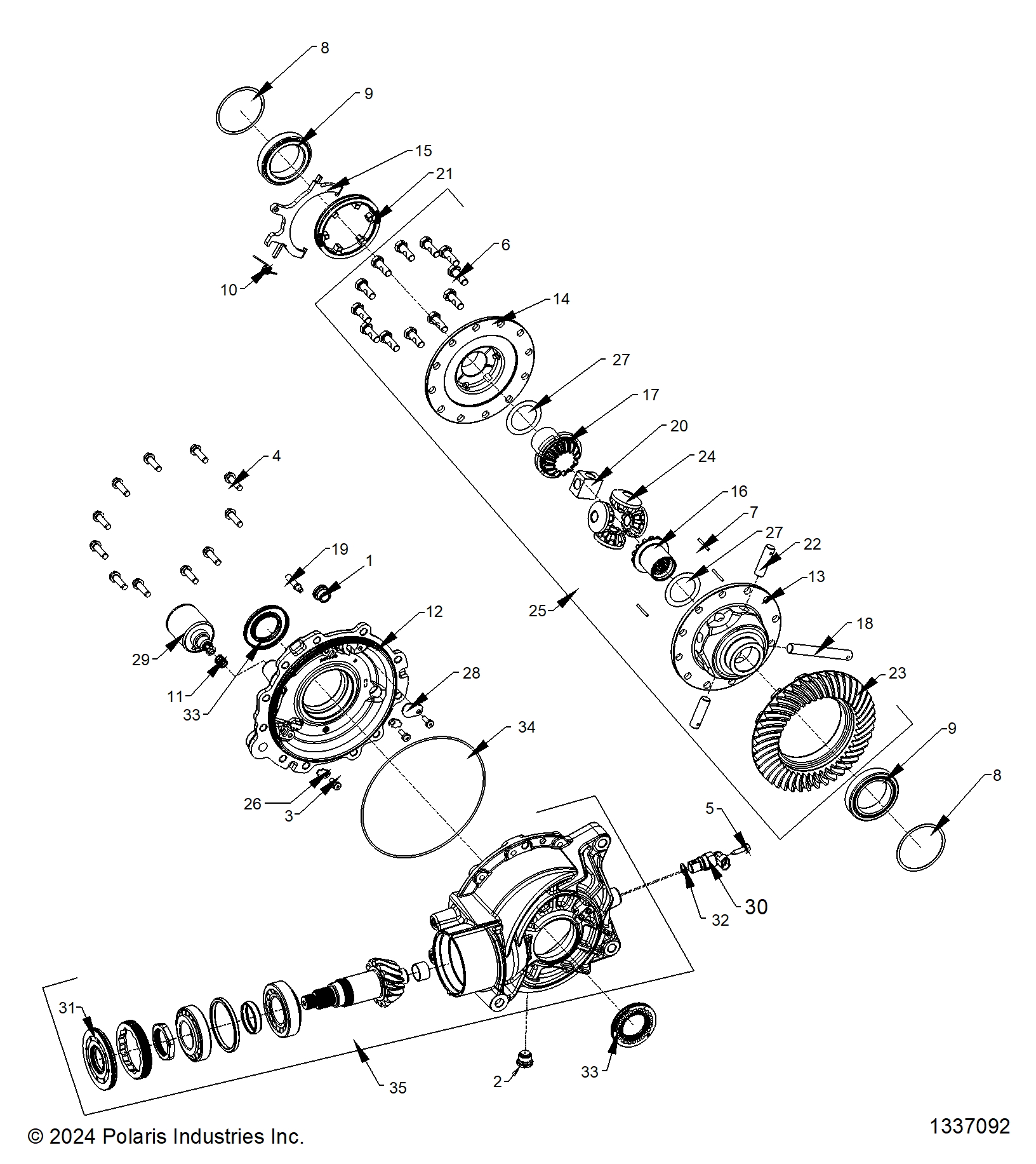 DRIVE TRAIN, REAR GEARCASE INTERNALS - R24X6W1RAH/AS/A9/BH/BS/B9 (1337092)