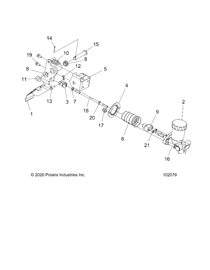 BRAKES, PEDAL AND MASTER CYLINDER MOUNTING - A21HAB15N2 (102079)