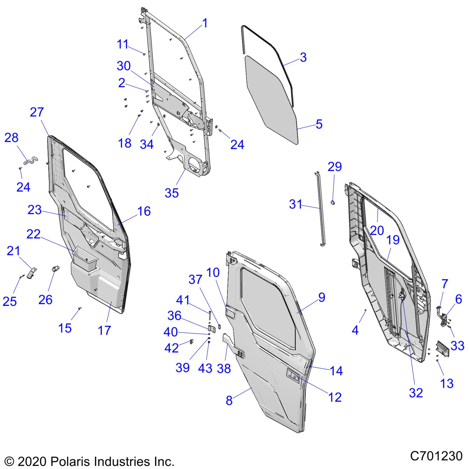 BODY, DOOR, FRONT, FULL - R21RSU99A9/AC/AP/AW/B9/BC/BP/BW (C701230)