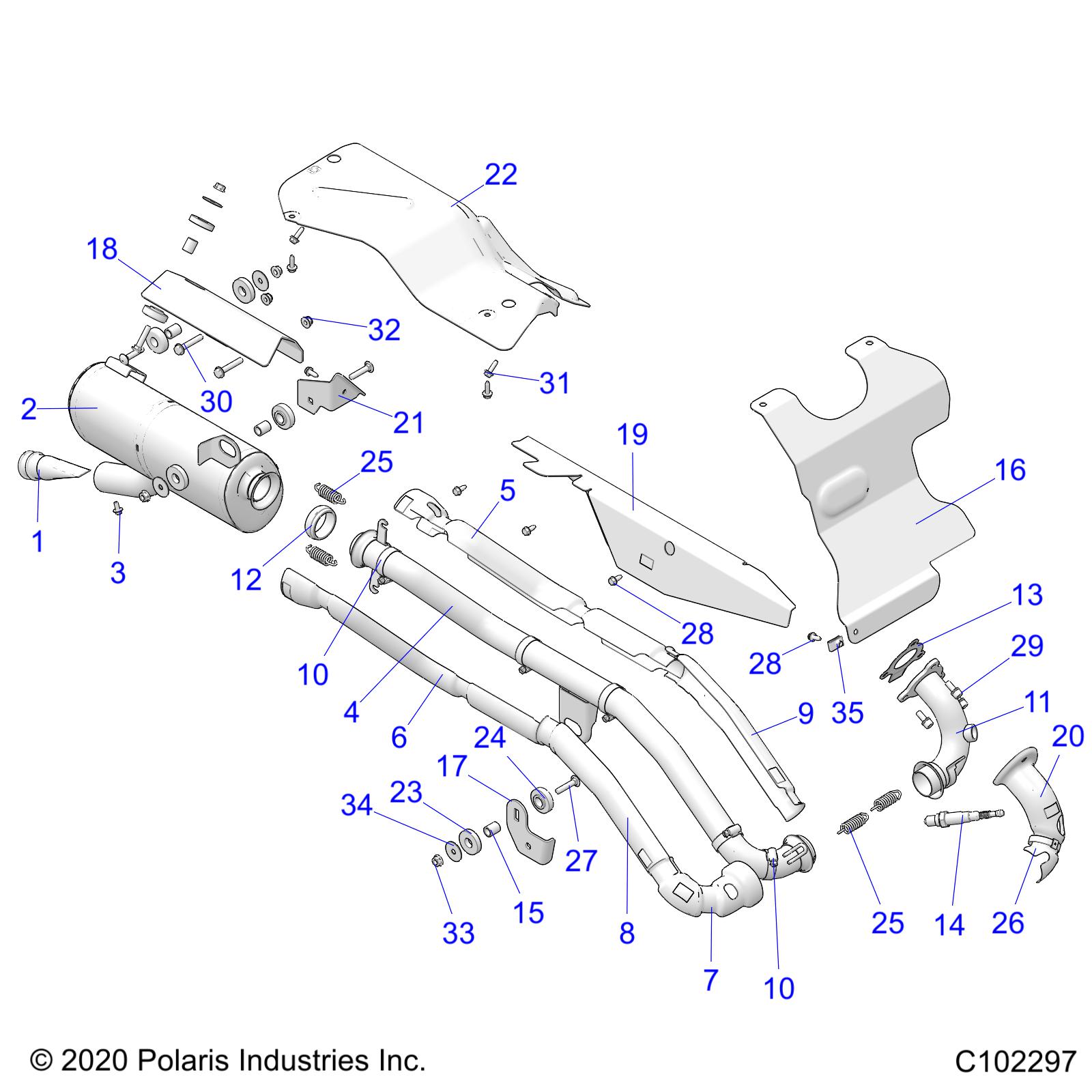 ENGINE, EXHAUST - A21SEJ57B1/B3/B5 (C102297)