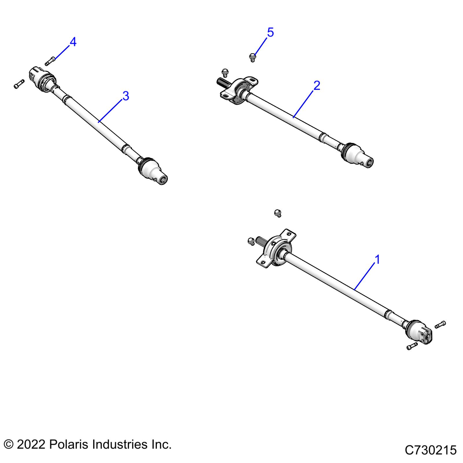 DRIVE TRAIN, FRONT, MID, REAR PROP SHAFT - R21RSZ99A9/AC/AP/AW/B9/BC/BP/BW (C730215)