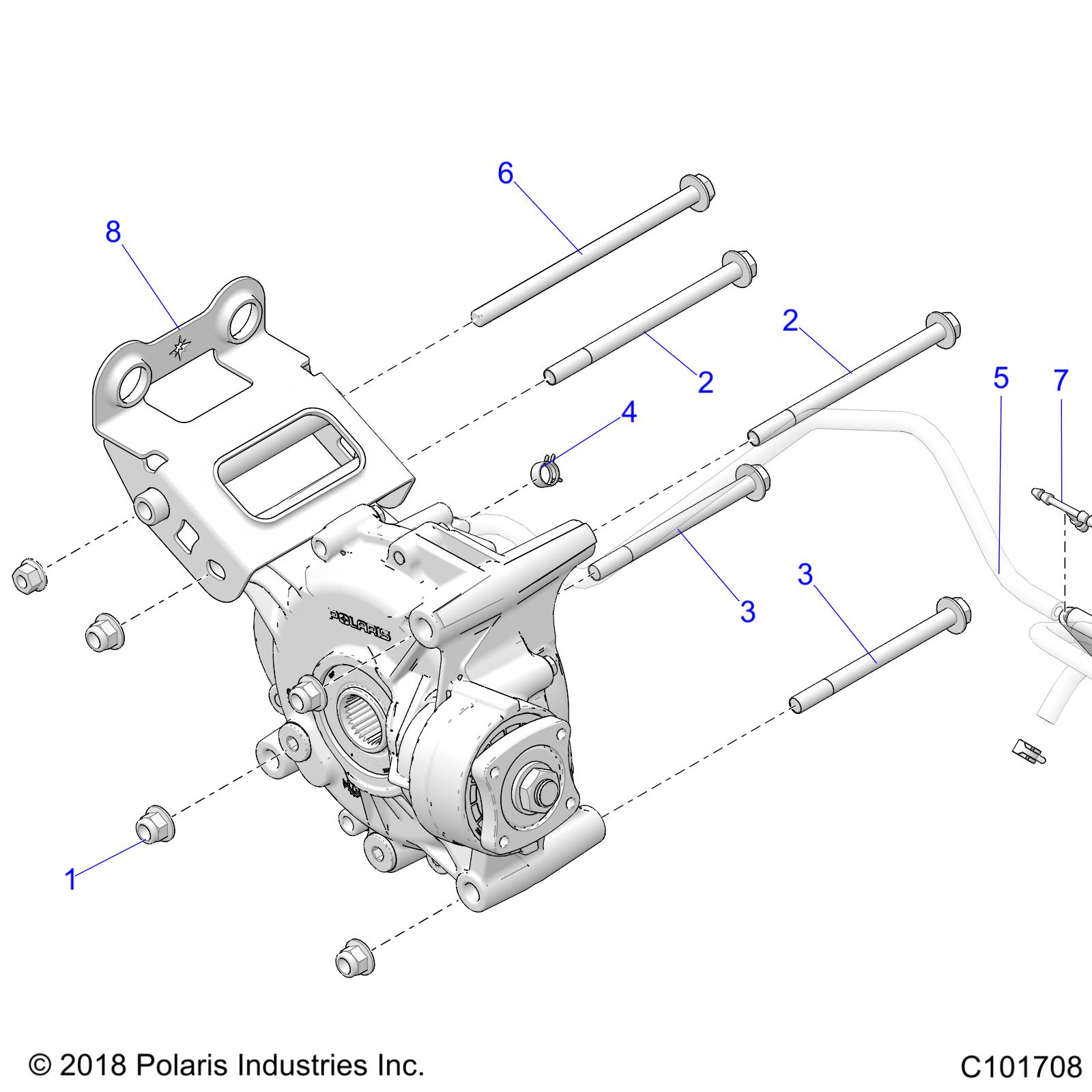 DRIVE TRAIN, GEARCASE MOUNTING, REAR - A24SGE95AT (C101708)