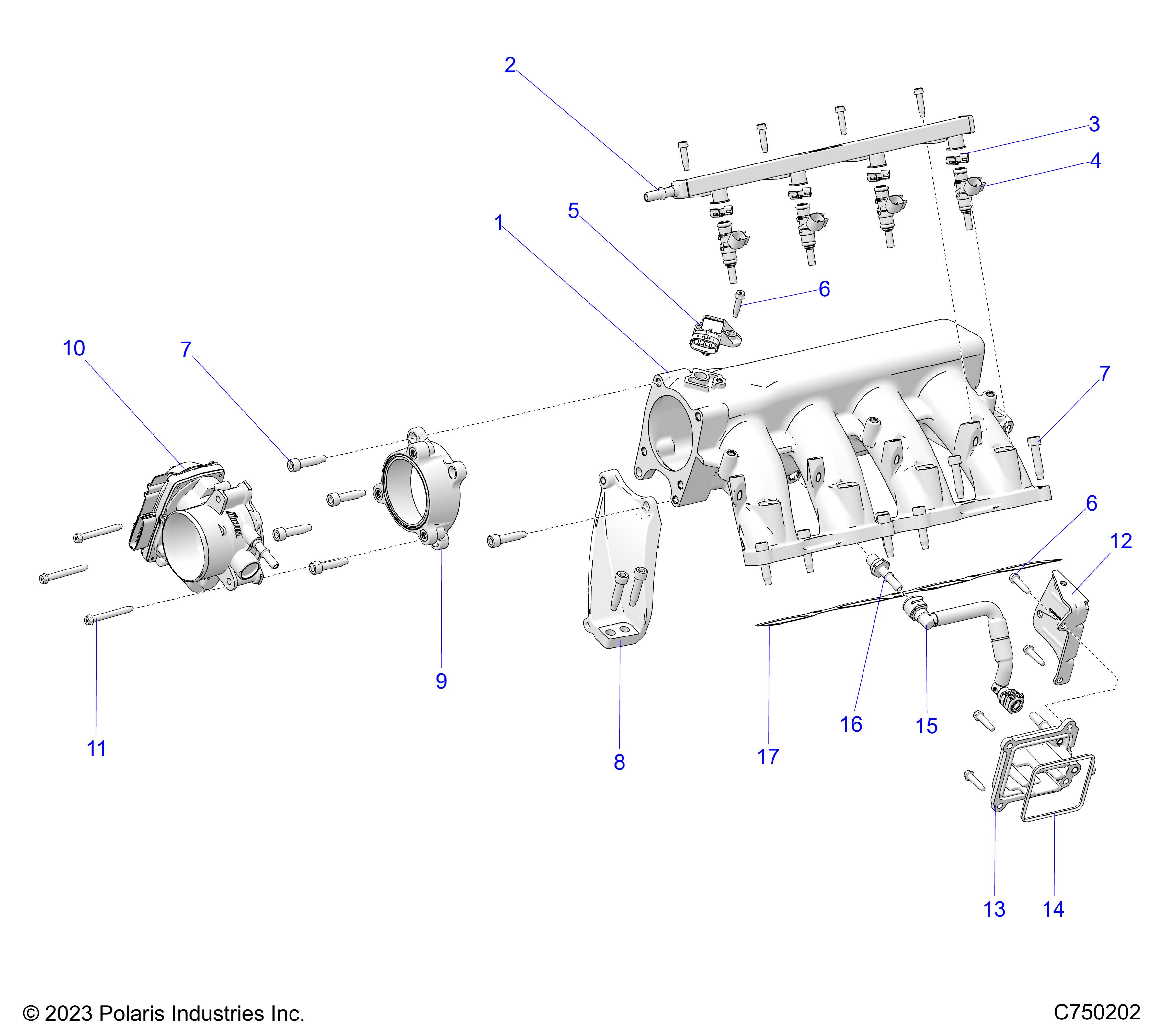 ENGINE, INTAKE MANIFOLD, FUEL RAIL AND RELATED - Z25R4P2KAE/BE (C750202)