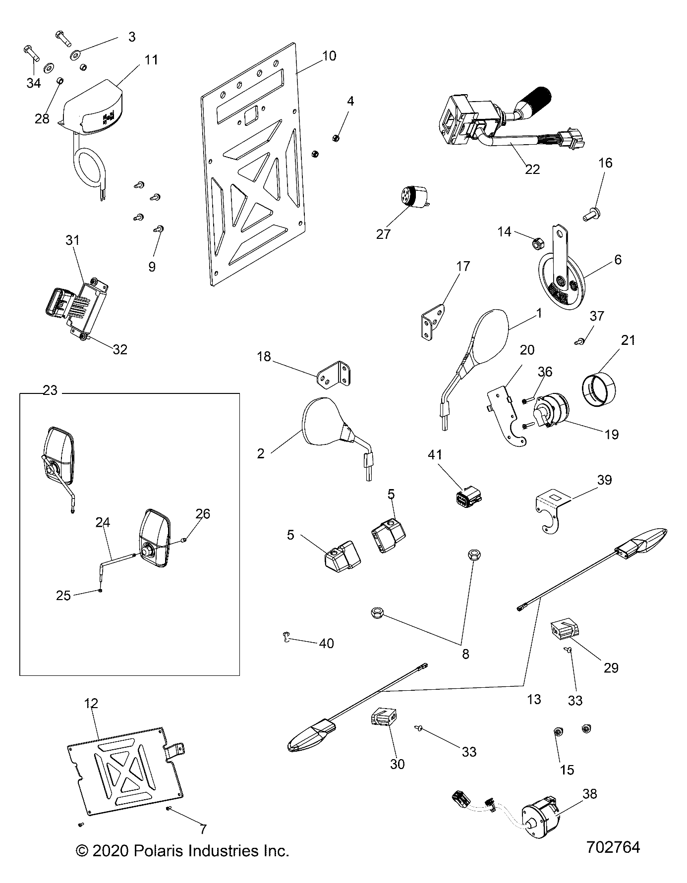 ELECTRICAL, LICENSE PLATES AND MIRRORS - R21MAA57F1/F9/SF1/F9/C1/C9/CK (702764)