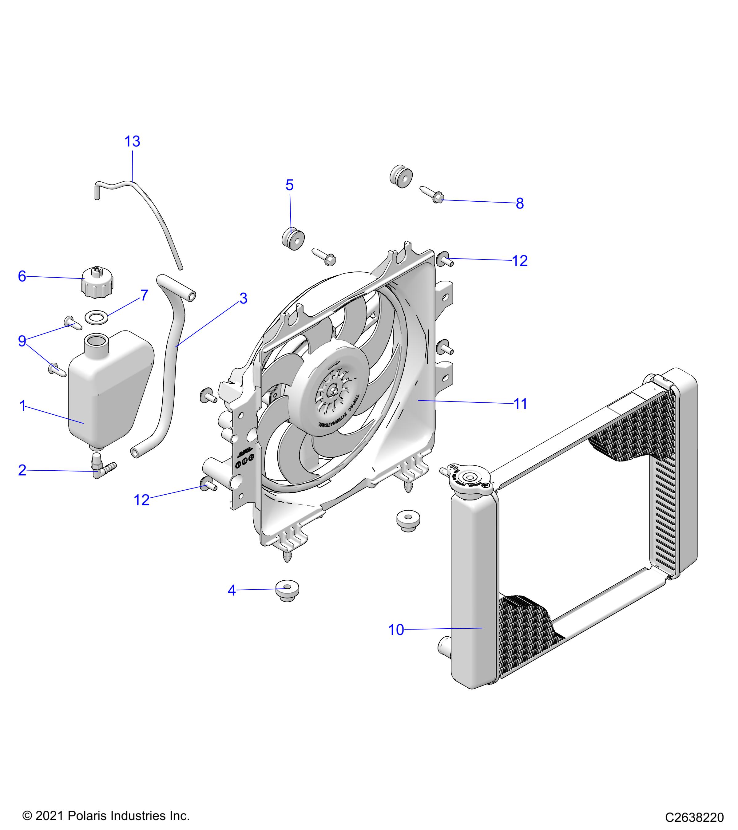 ENGINE, COOLING SYSTEM, RADIATOR, FAN & OVERFLOW BOTTLE - A22SEE57F1/F57C1/F1/S57C1/C2/C5/C9/CK/F1/F2/F5/F9/FK (C2638220)