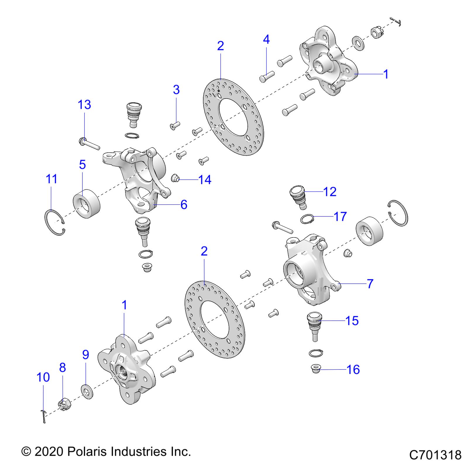 SUSPENSION, FRONT HUB - R21RRE99FP/F9 (C701318)