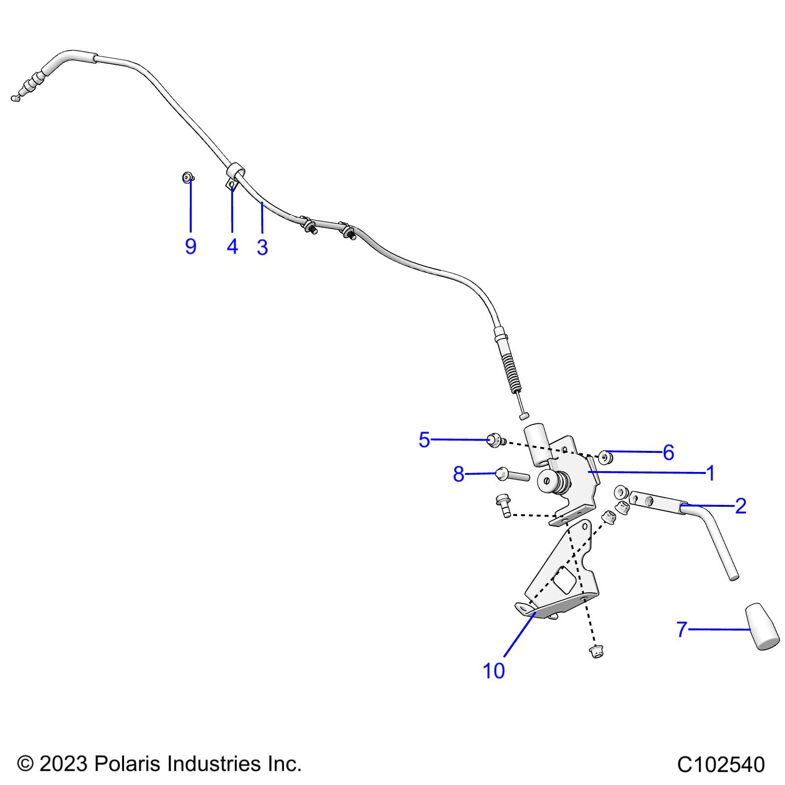 BRAKES, PARKING BRAKE HANDLE - A19HZA15A1/A7/B1/B7 (C102540)