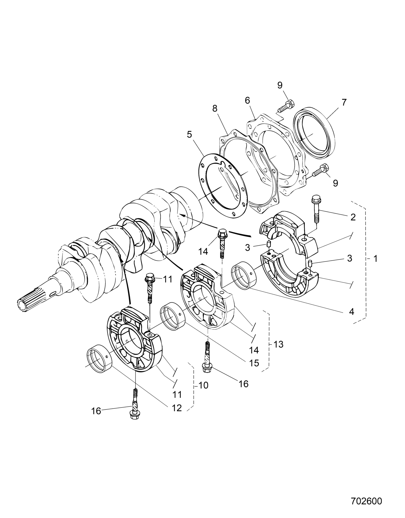 ENGINE, MAIN BEARING CASE - D26P4ED4D4 (702600)