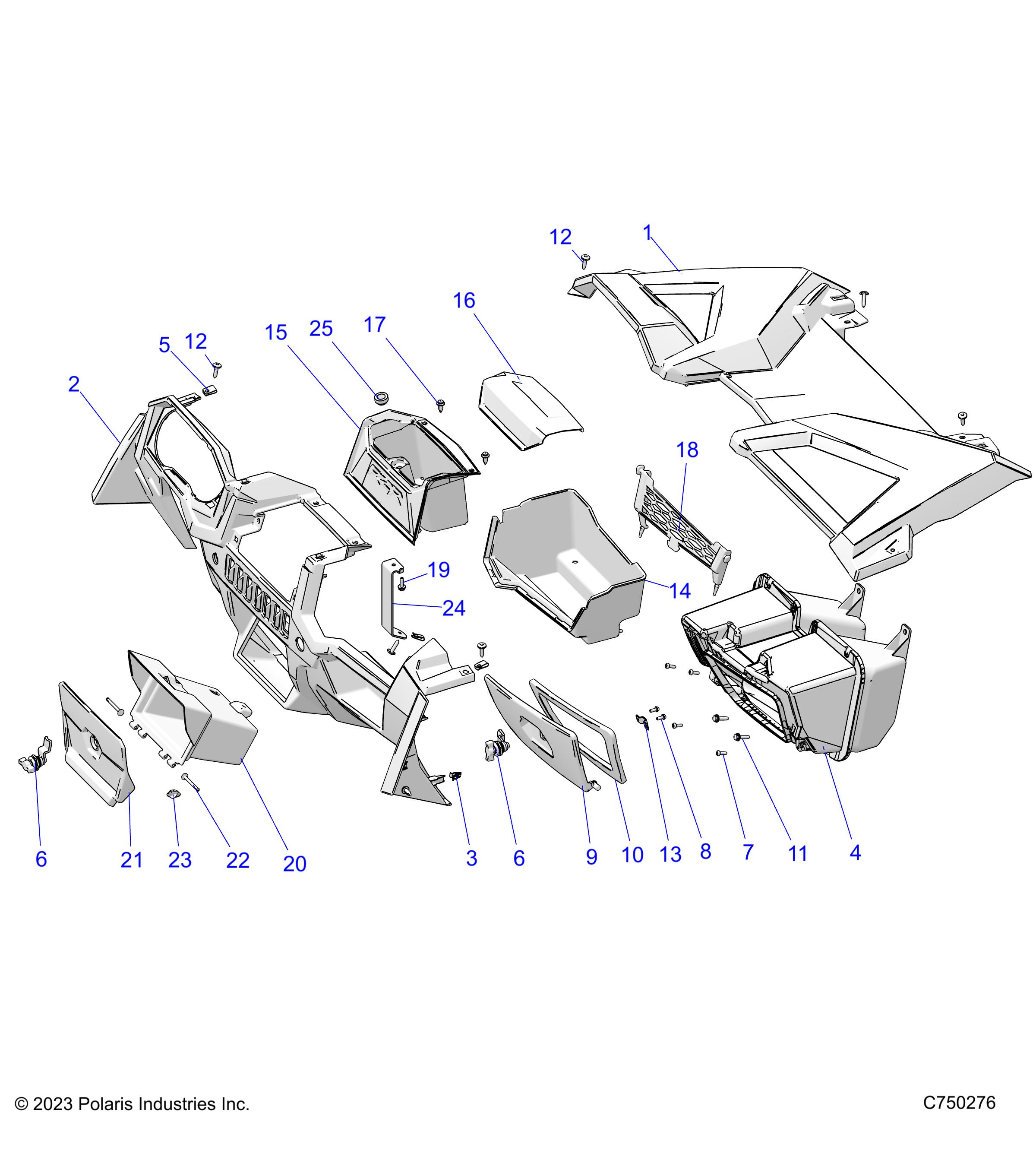 BODY, DASH AND GLOVEBOX - Z25ASE99P5 (C750276)