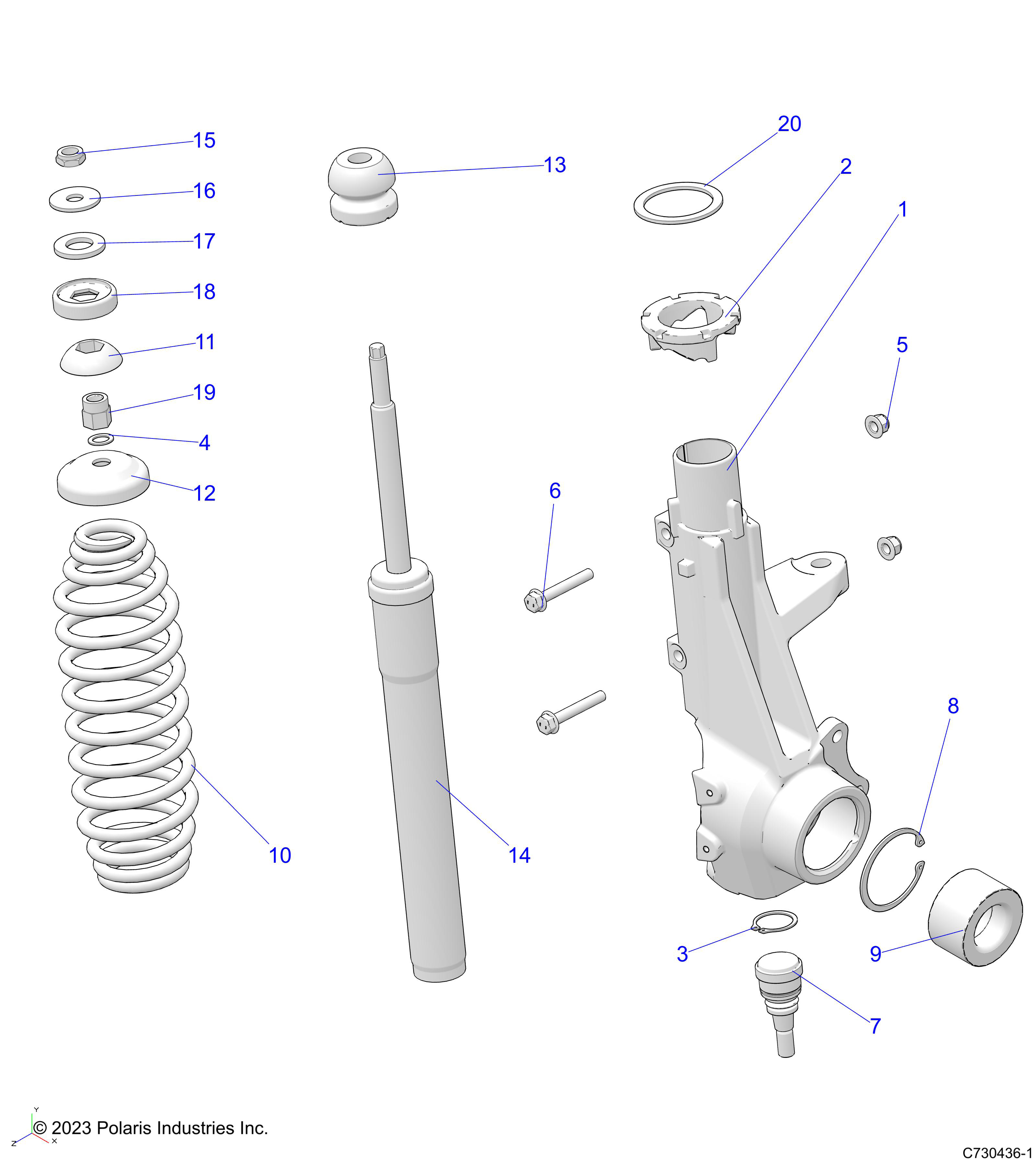 SUSPENSION, FRONT STRUT - D24M2A57B4/G57B4/U57B4/W57B4 (C730436-1)