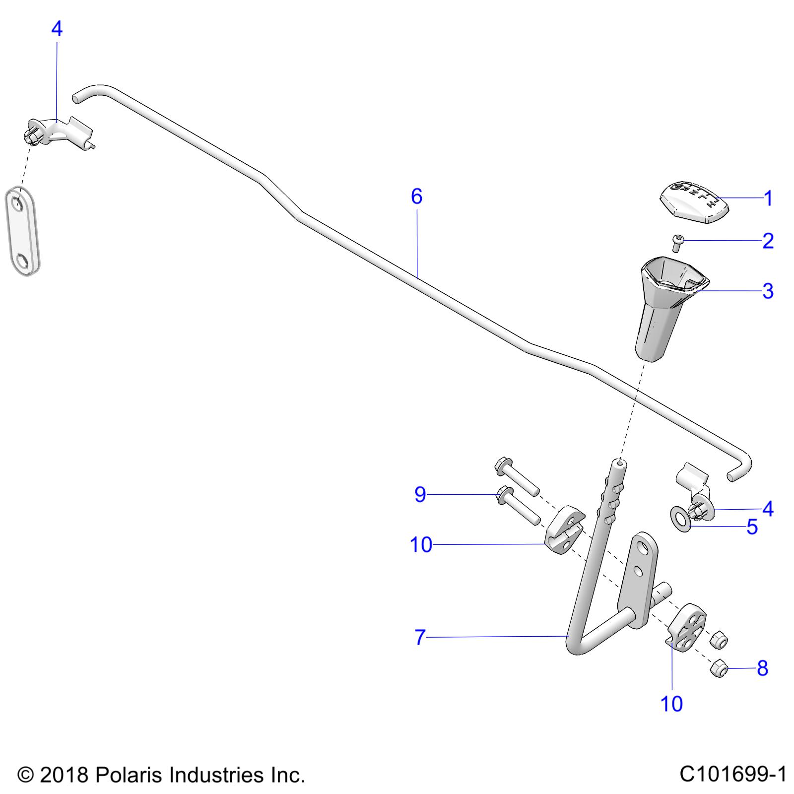 DRIVE TRAIN, GEAR SELECTOR - A20SEG50A1/A5/CA1/CA5 (C101699-1)