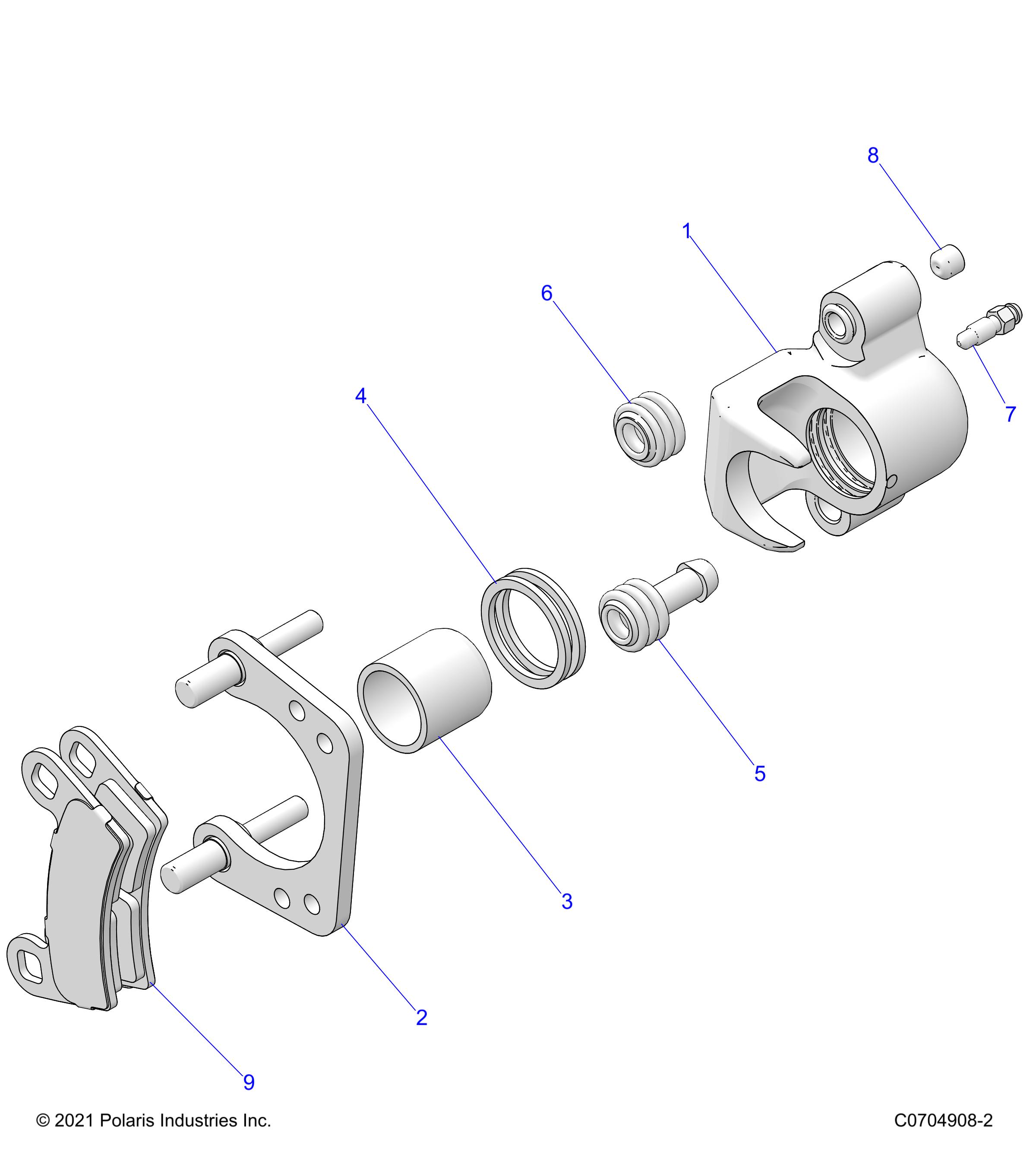 BRAKES, CALIPER, REAR - D24M4A57B4/G57B4/U57B4/W57B4 (C0704908-2)