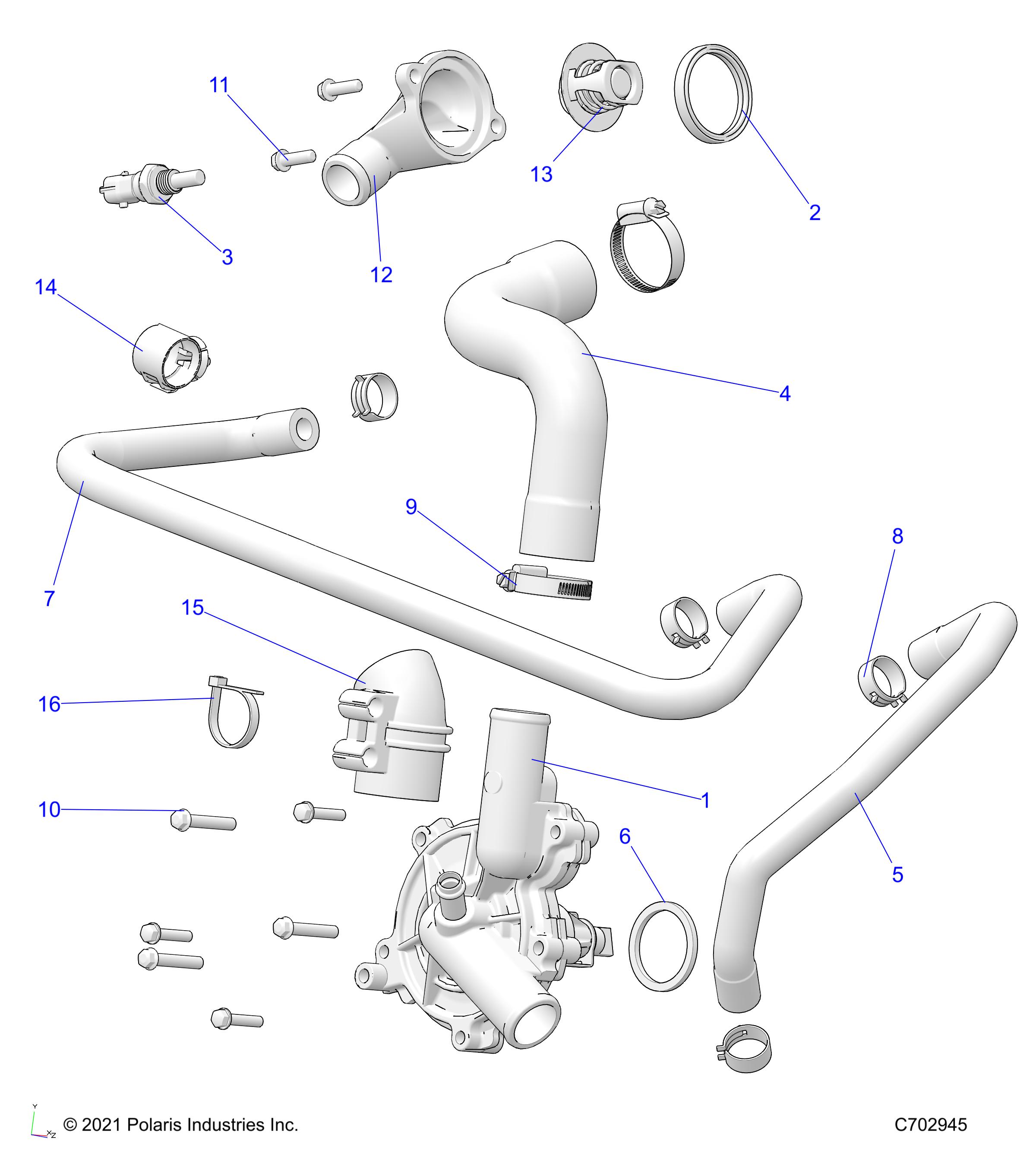 ENGINE, WATERPUMP AND BYPASS - R22RSJ99A9/B9 (C702945)