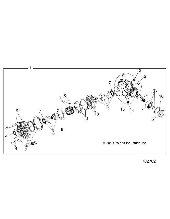 DRIVE TRAIN, FRONT GEARCASE INTERNALS - Z20CHA57K2 (702762)