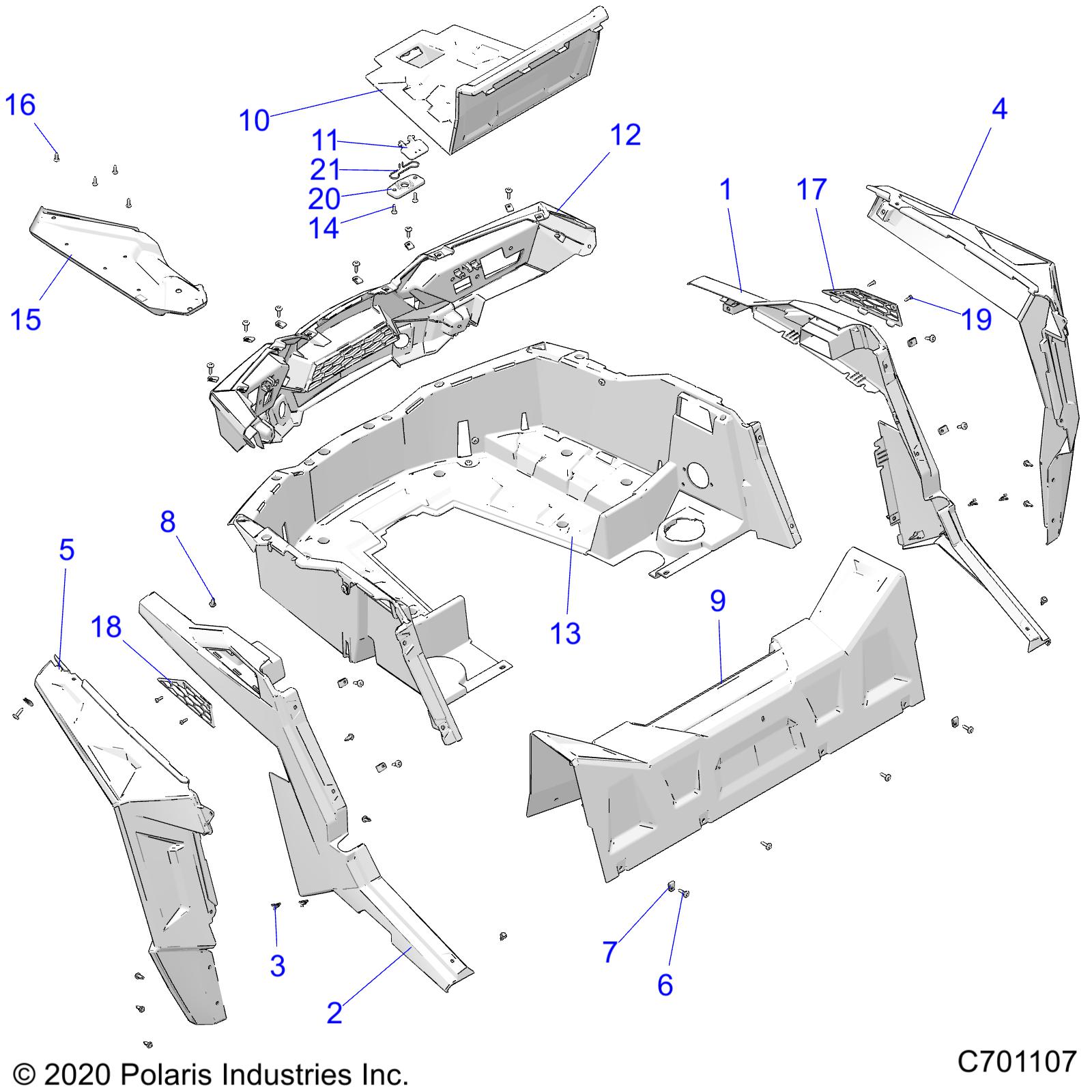 BODY, REAR RACK AND FENDERS - Z20A4E99AH/BH/LH (C701107)