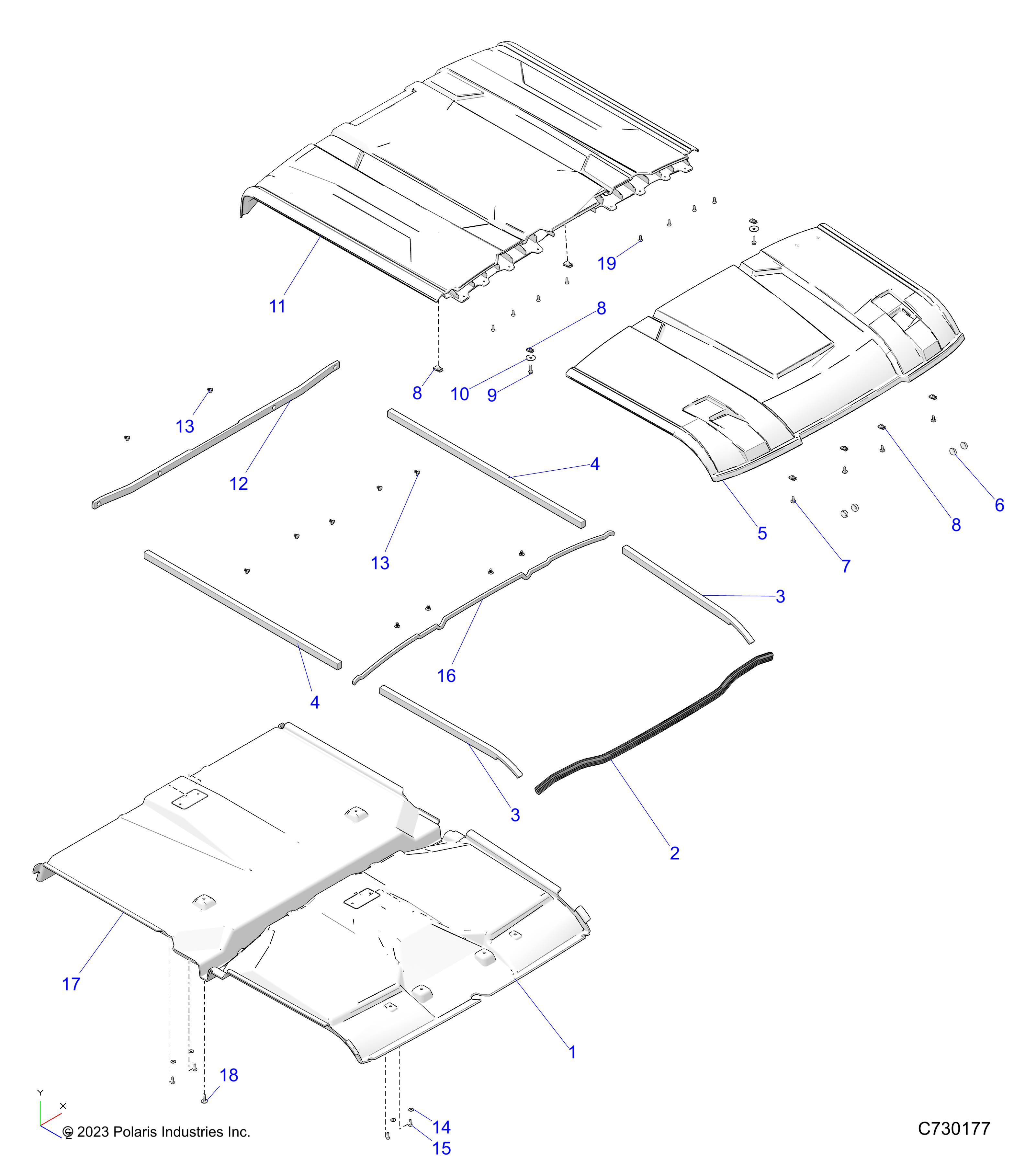 BODY, ROOF, LINER AND SEALS - R25M4U57Z5/B5/Z6/B6 (C730177)