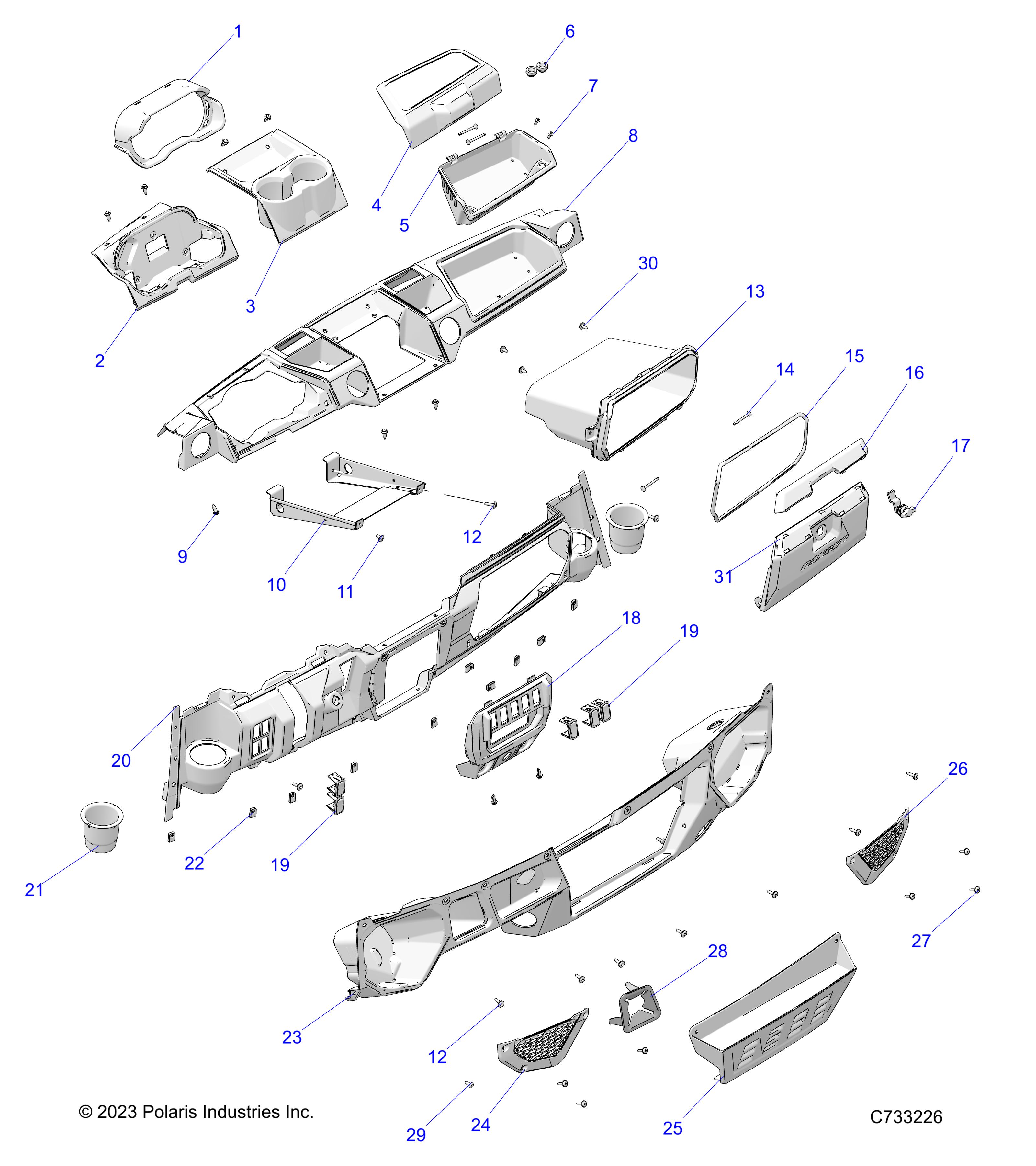 BODY, DASH - R25RSU99A9/AL/AS/AP/B9/BL/BS/BP (C733226)