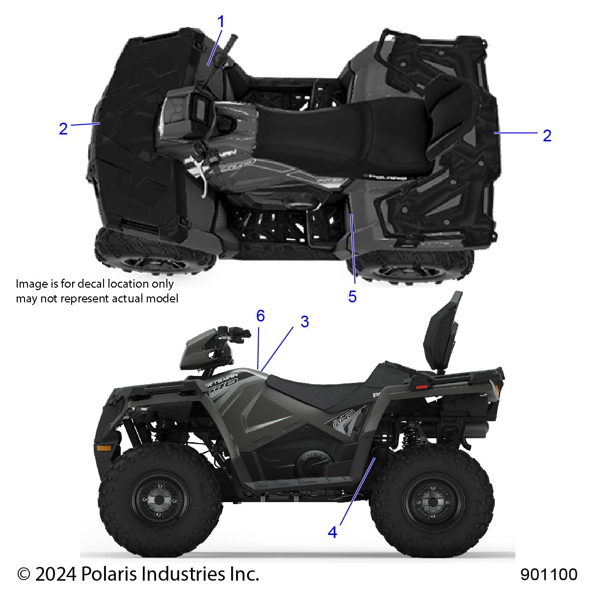 BODY, DECALS, STANDARD - A25SDE57P2 (901100)