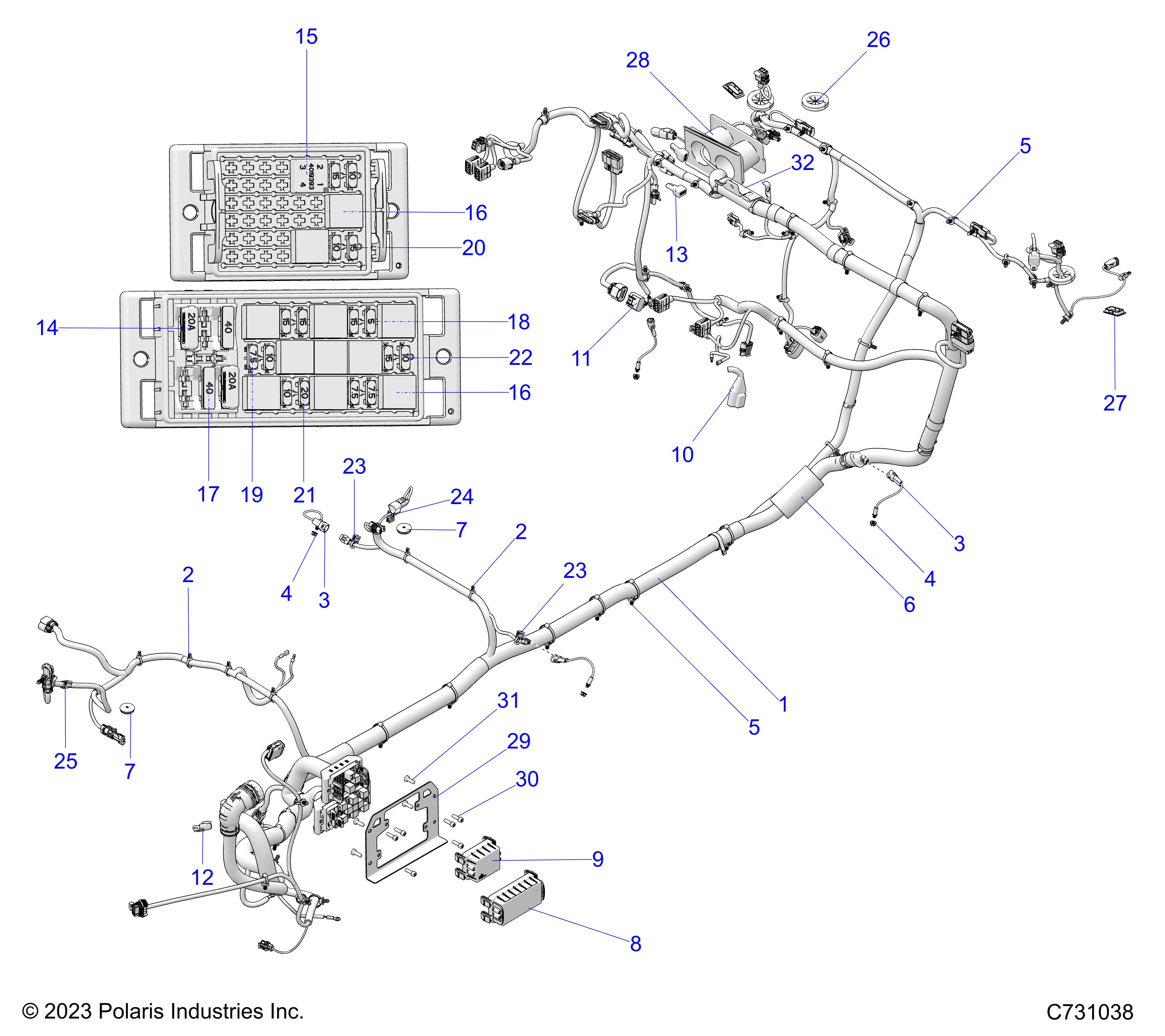 ELECTRICAL, WIRE HARNESS, CHASSIS - R24X6E1RAH/BH (C731038)