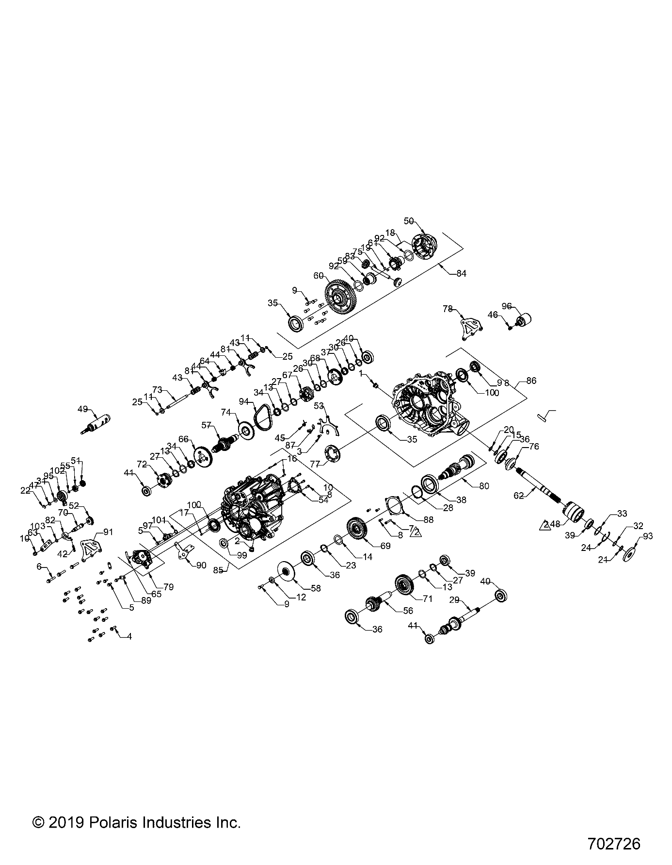 DRIVE TRAIN, MAIN GEARCASE (FROM/6/10/2019) - R19RME57D7 (702726)