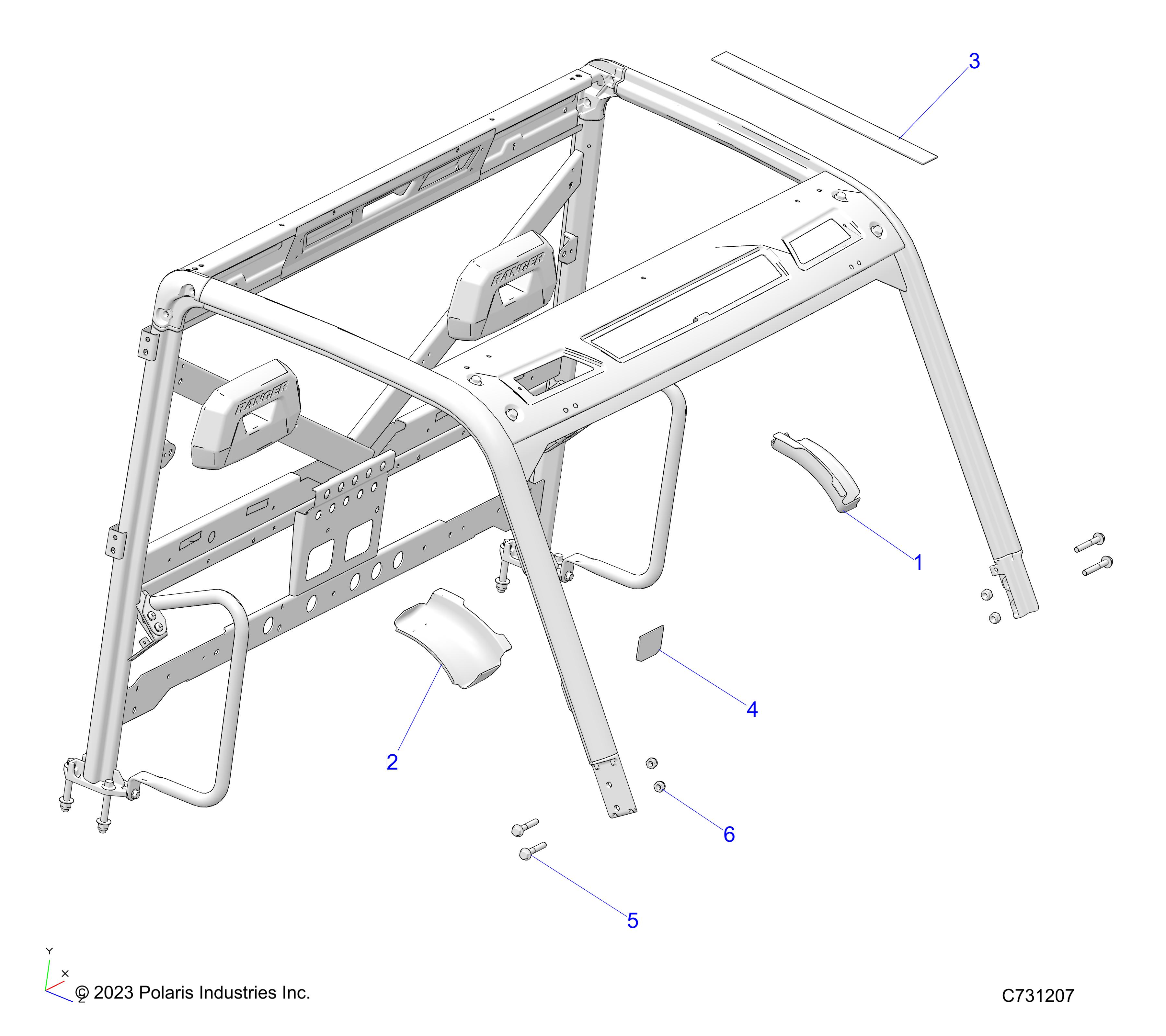 CHASSIS, EDGE COVER AND MIRROR BRACKETS - R24E3CC2FD/TC2CD/FD (C731207)