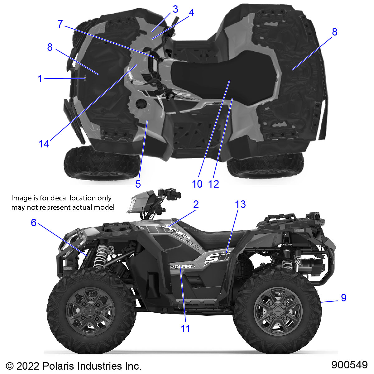 BODY, DECALS - A23SLE95PK (900549-1)