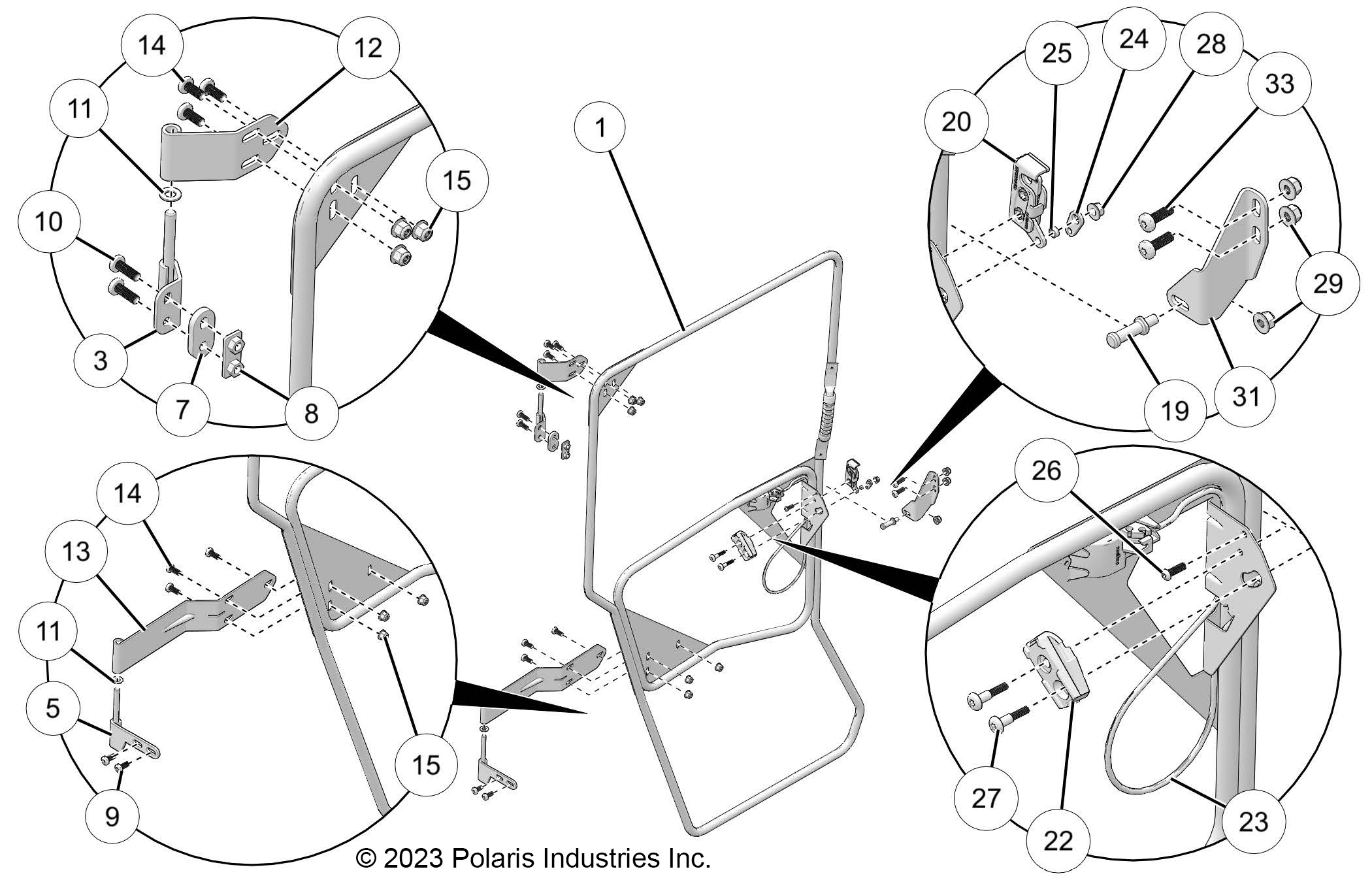 BODY, DOOR, CANVAS, REAR - D23M4U57B4/W57B4 (9931461r01)