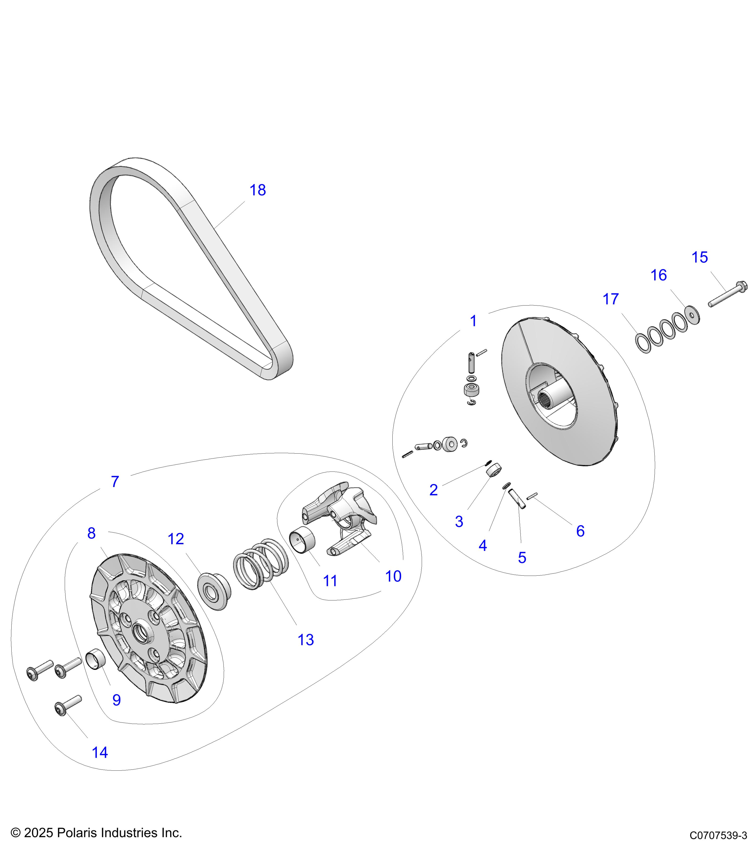 DRIVE TRAIN, SECONDARY CLUTCH -   (C0707539-3)