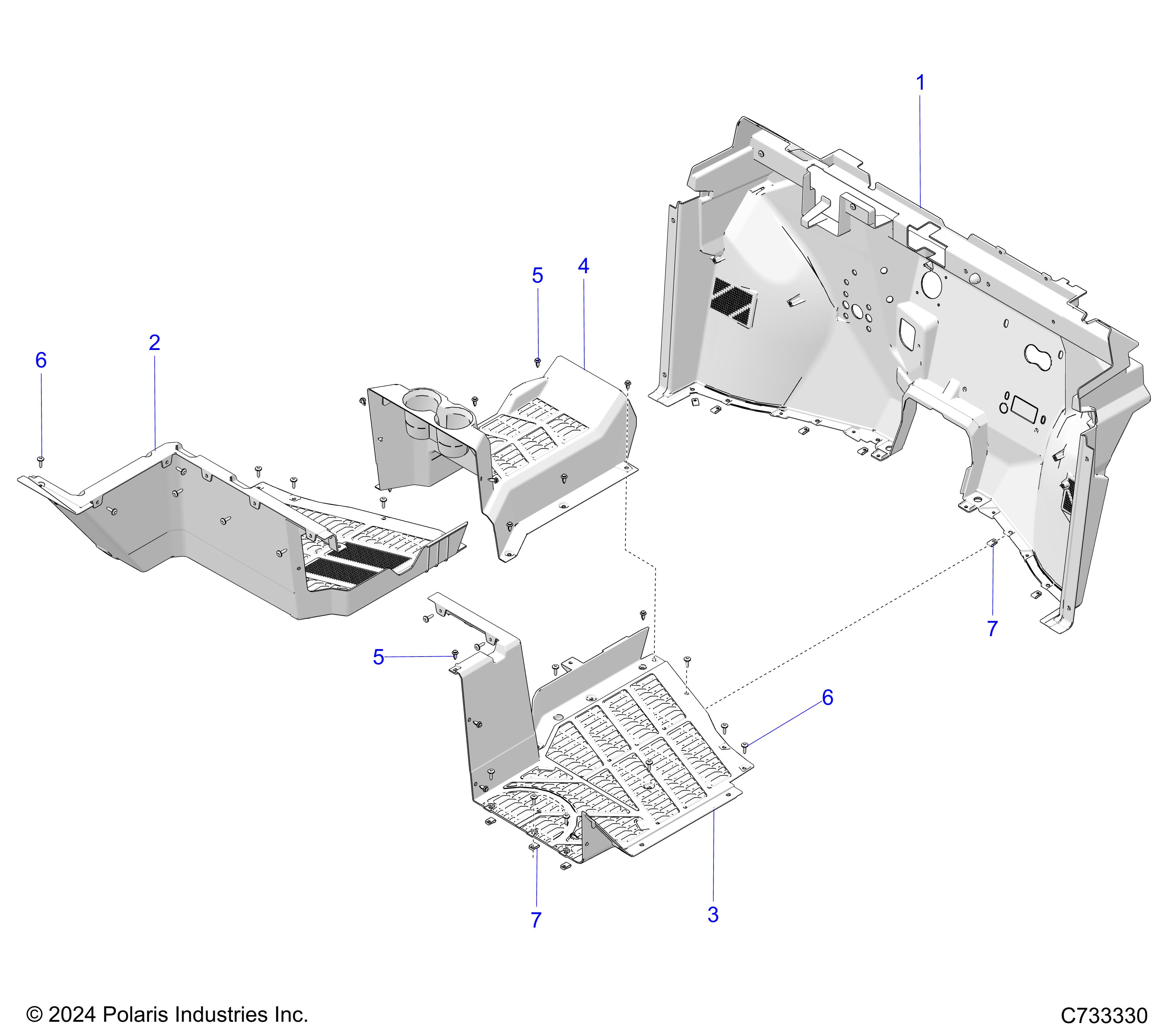 BODY, FLOOR AND FRONT CLOSEOFF - R25RRE99GK (C733330)