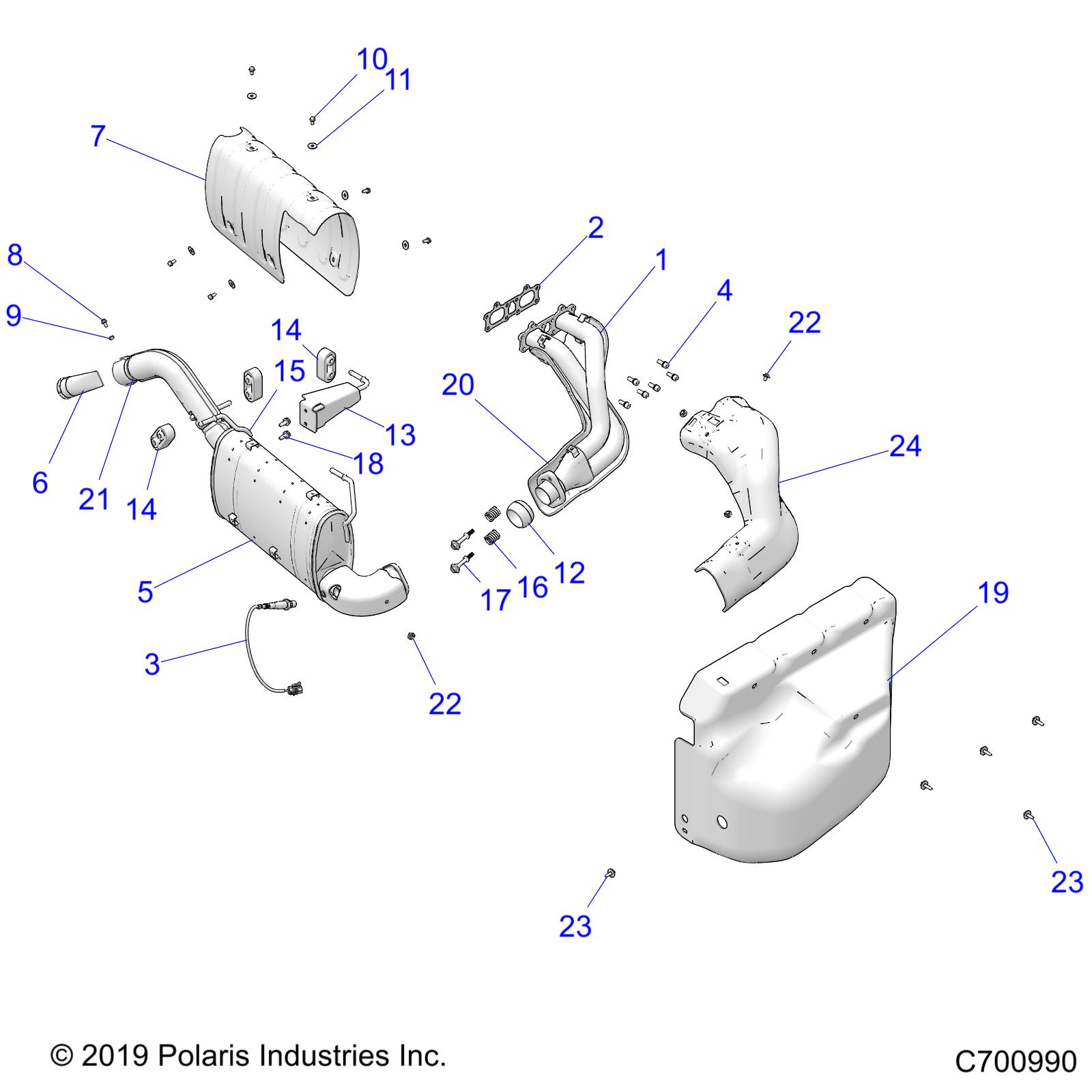 ENGINE, EXHAUST SYSTEM - R21RRH99AC/BC (C700990)