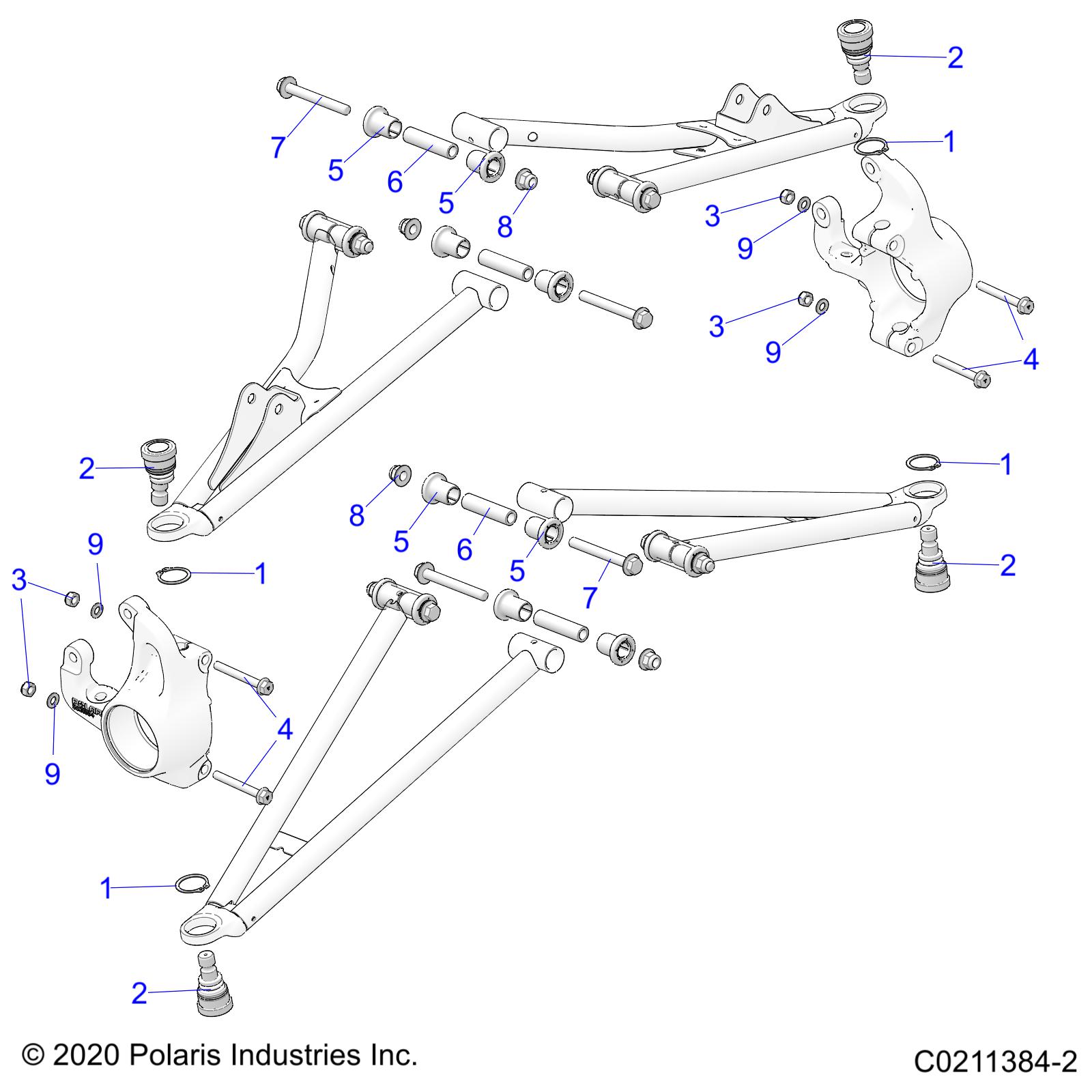 SUSPENSION, FRONT A-ARM MOUNTING - A20SXA85A1/A7/CA1/CA7/E85A9/AF/AP/CA9/CAF/CAP/V85AP/CAP (C0211384-2)